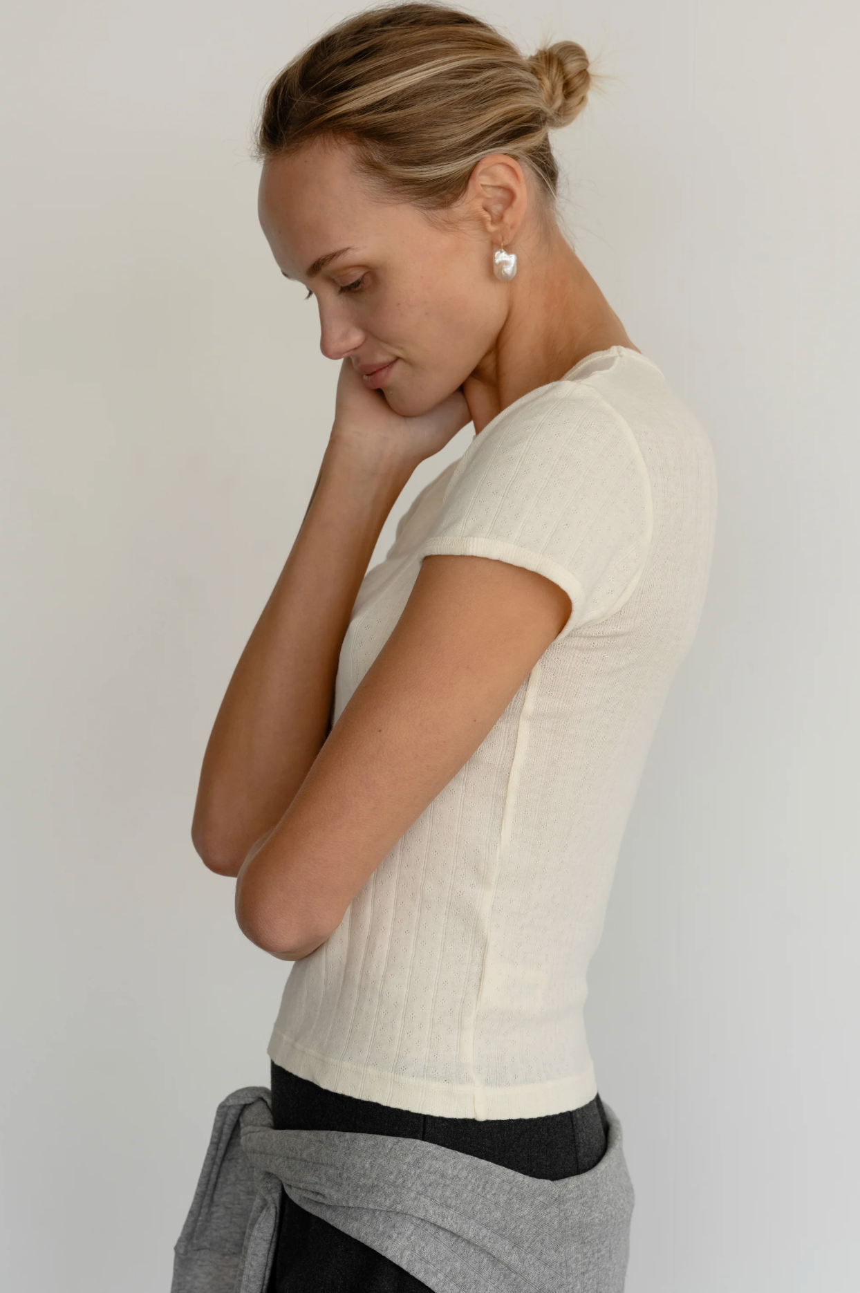 Pointelle Baby Tee cream | Donni | MARKET 