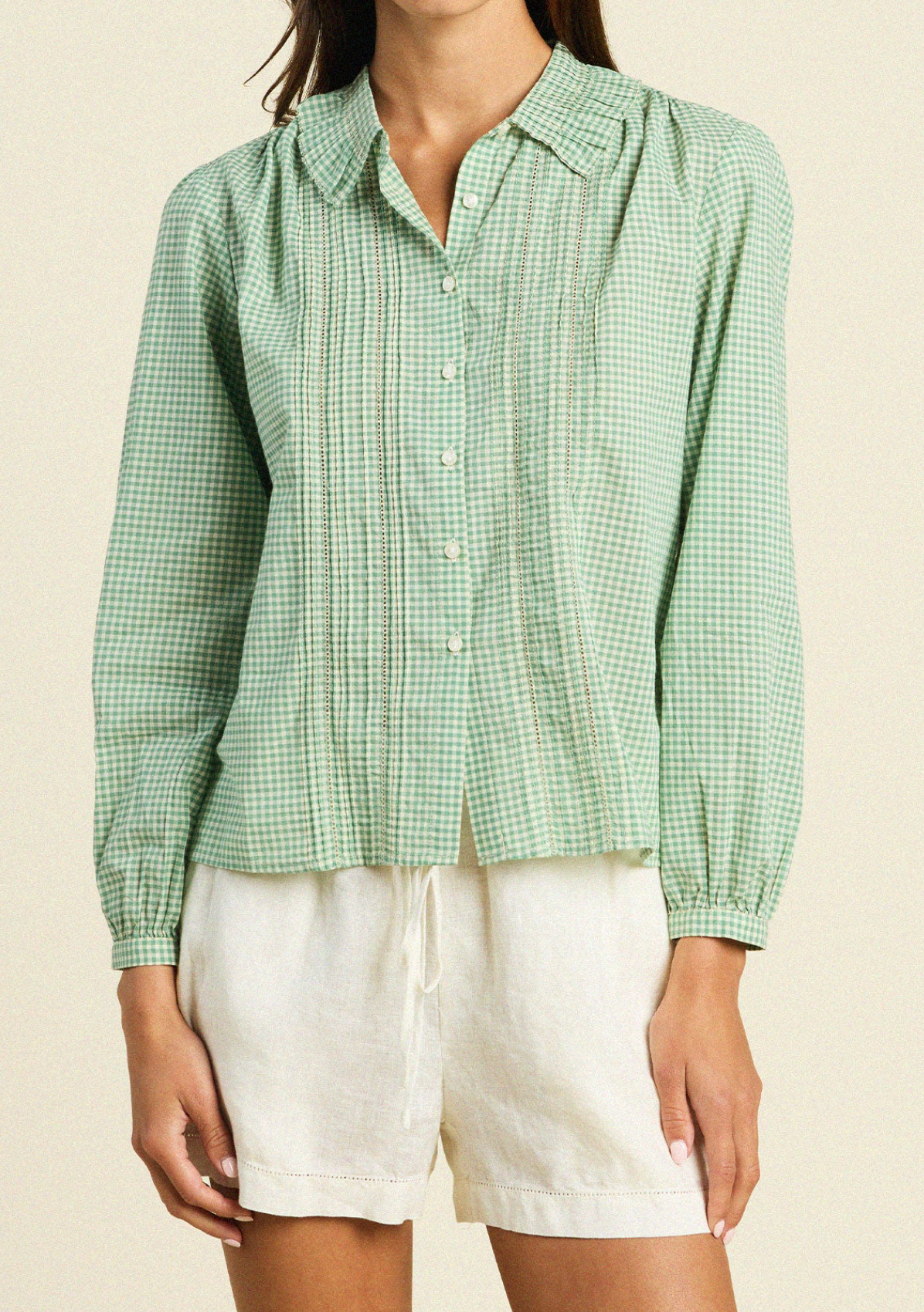 Alise Blouse Pistachio gingham | Trovata | MARKET