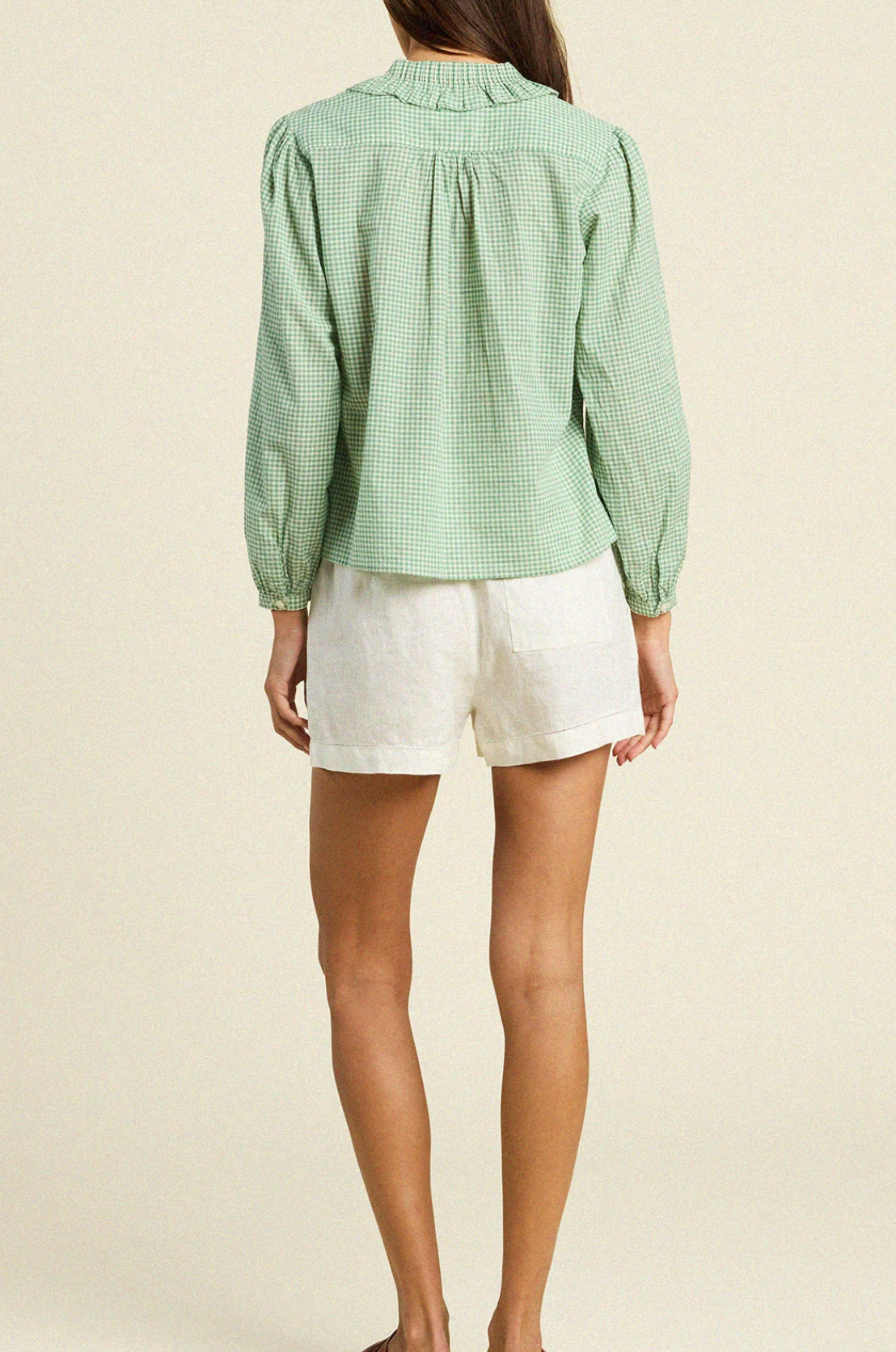 Alise Blouse Pistachio gingham | Torvata | MARKET