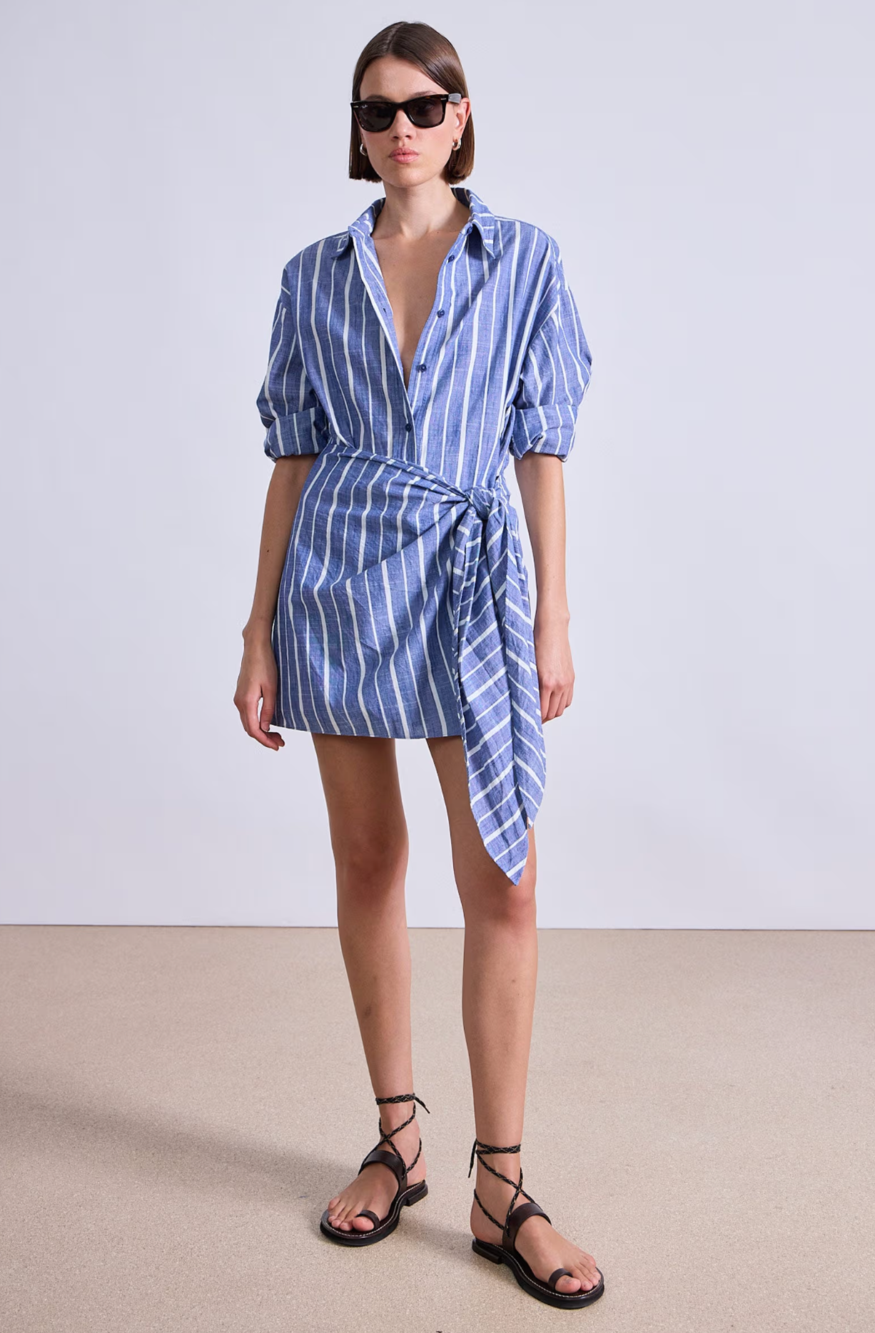 Alessandra mini in chambray stripe | Apiece Apart | MARKET