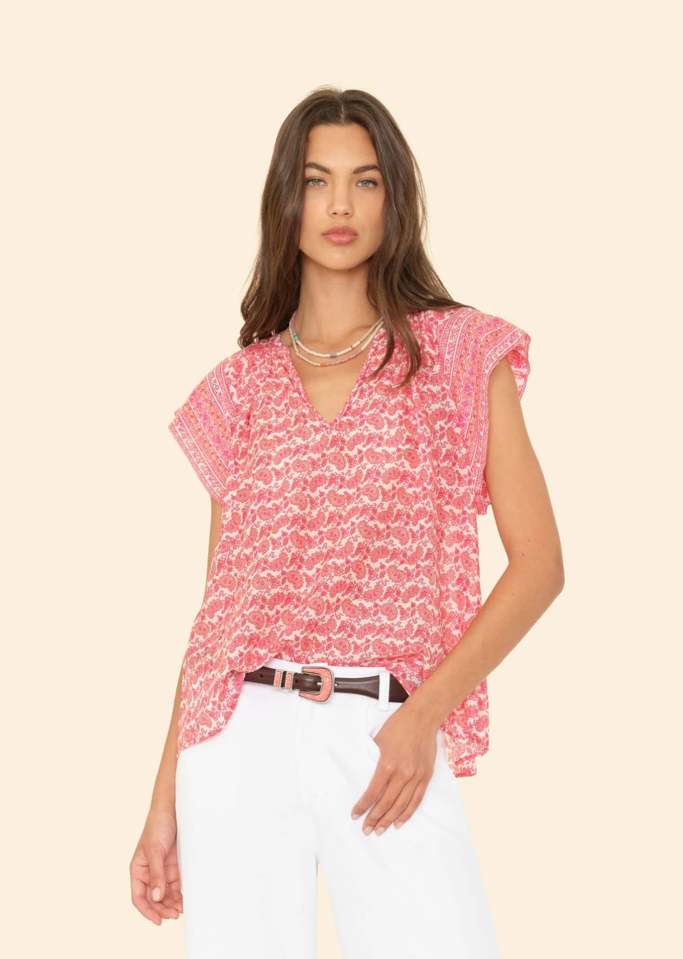 Paloma Top in pink paisley | Xirena | MARKET