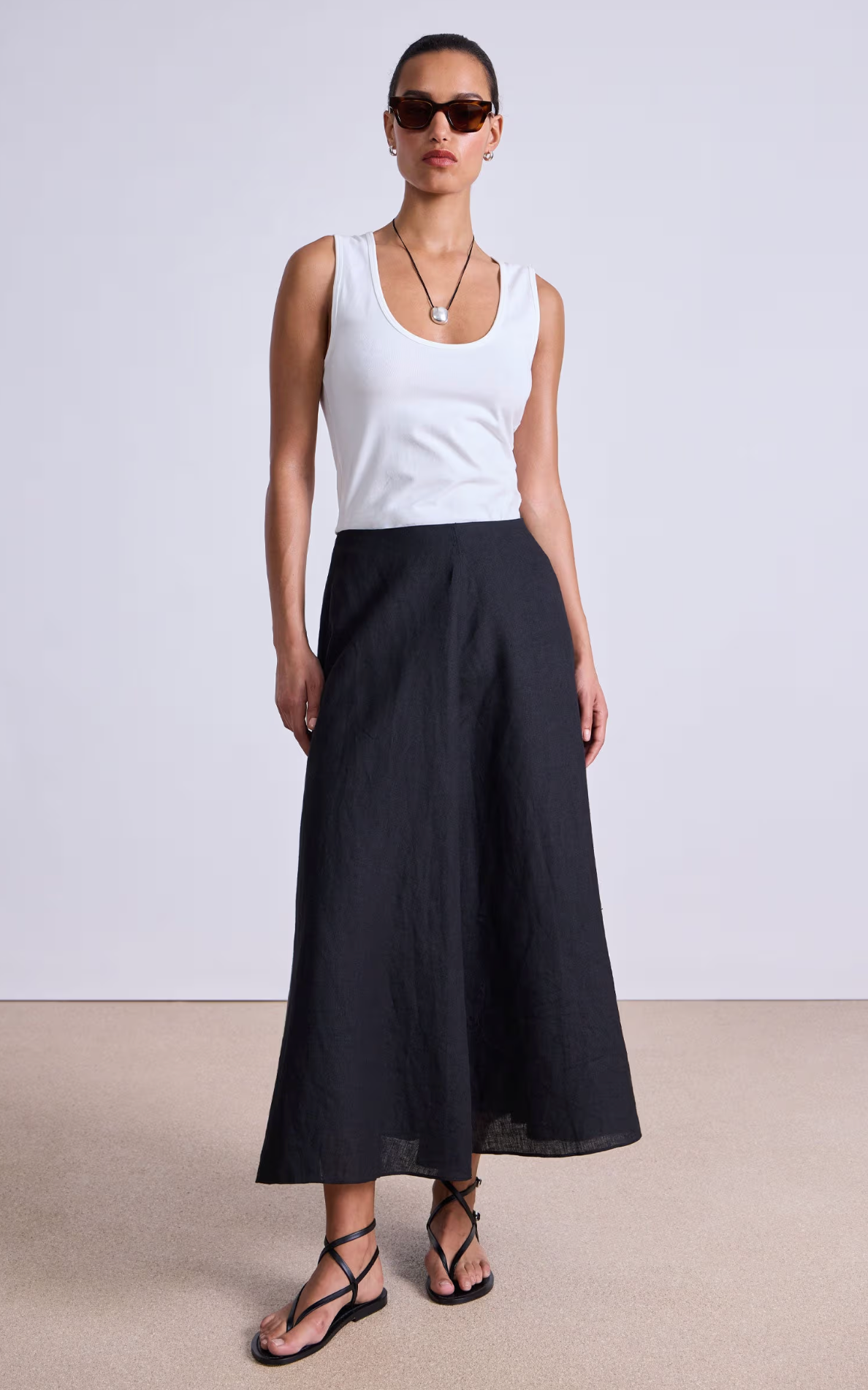 Primavera Drape skirt black | Apiece Apart | MARKET