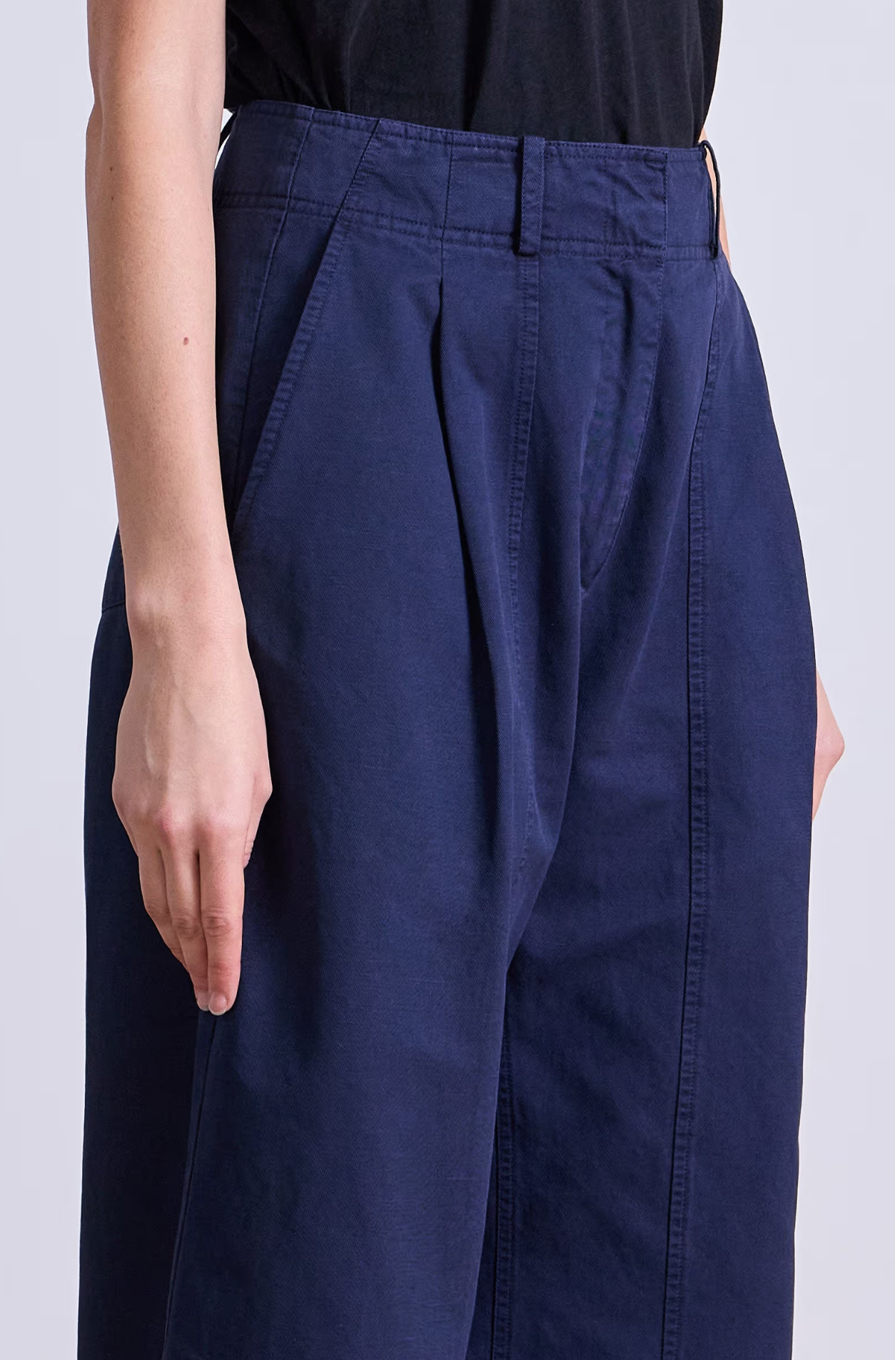 Cropped Cybil Trouser Navy | Apiece Apart | MARKET 