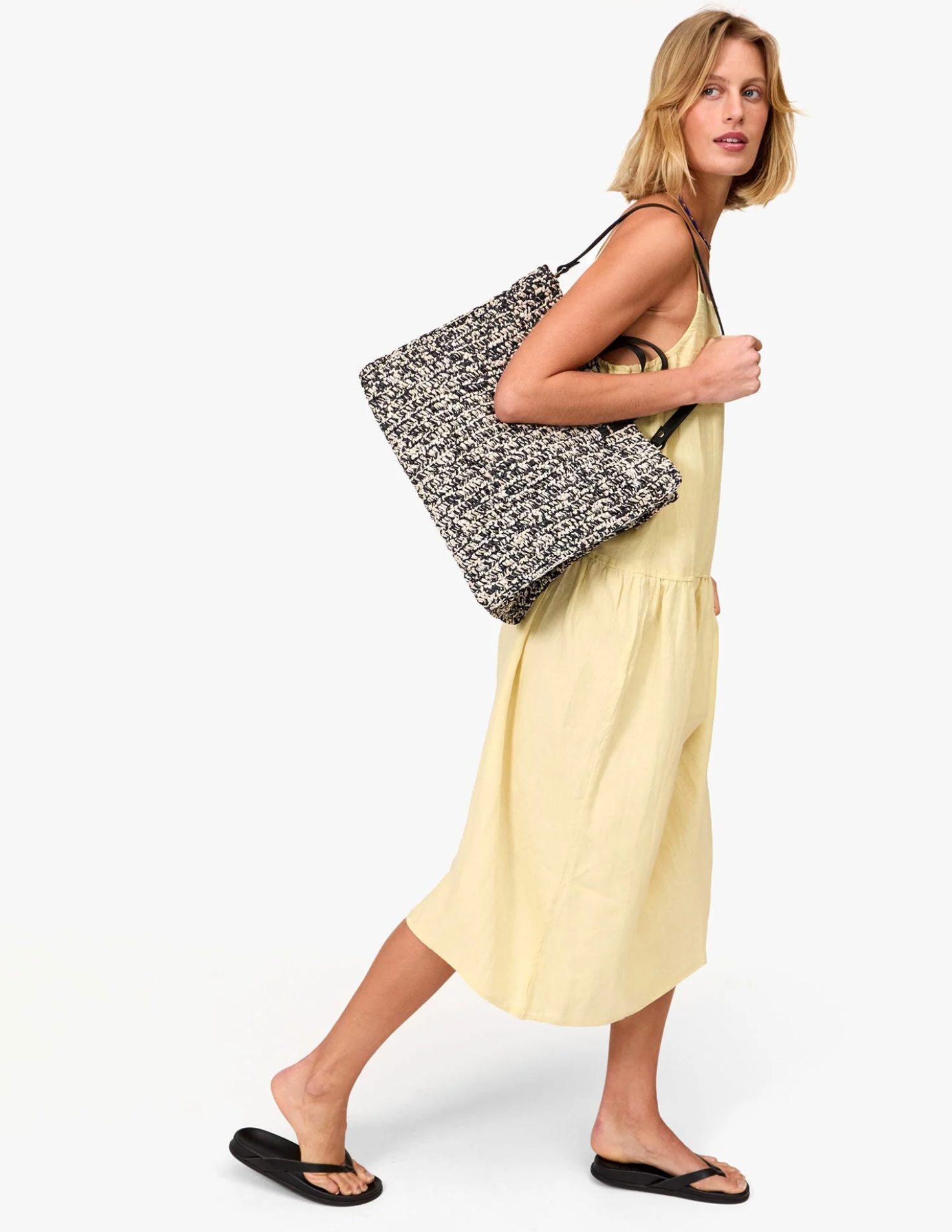 Summer Simple Tote raffia blk/cream | Clare V | MARKET
