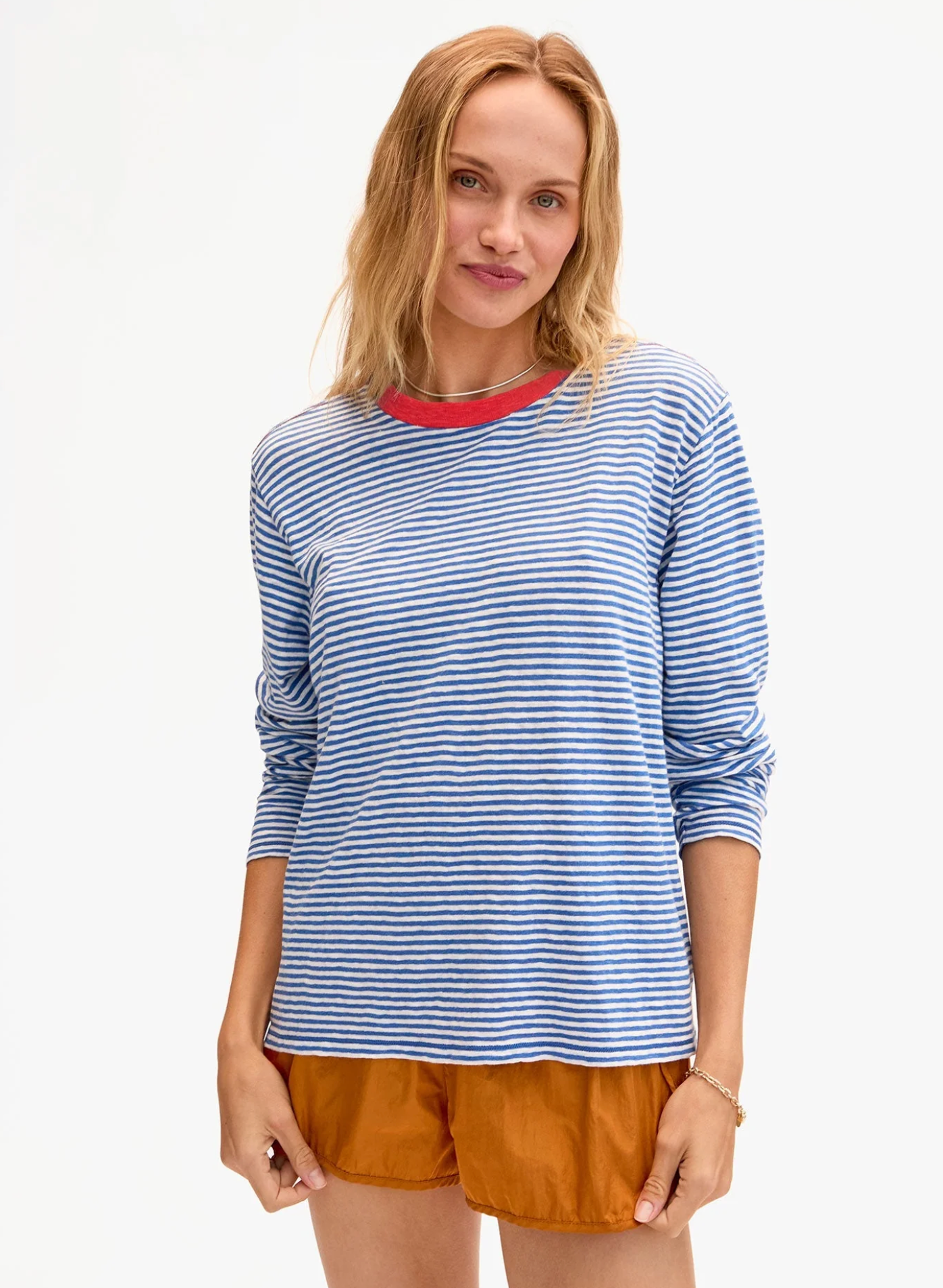 L/S stripe tee blue/white | Clare V | MARKET 