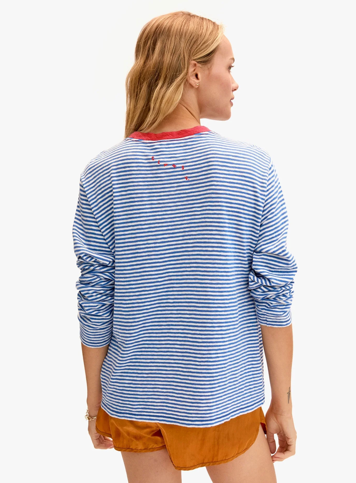 L/S stripe tee blue/white | Clare V | MARKET 