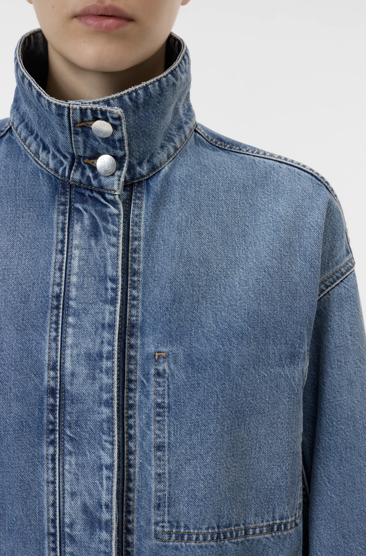 Denim shacket | Closed | MARKET 