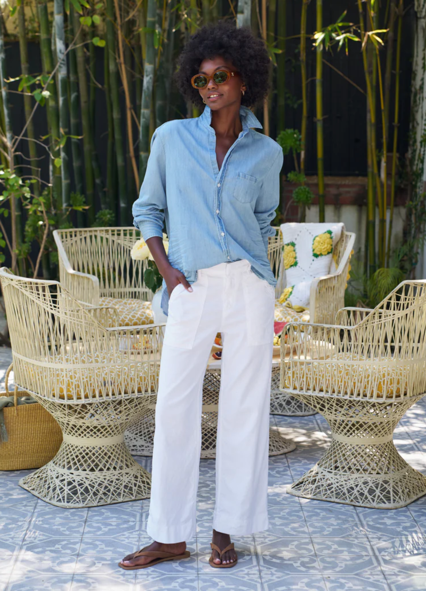 Wexford utility trouser in white | Frank & Eileen | MARKET
