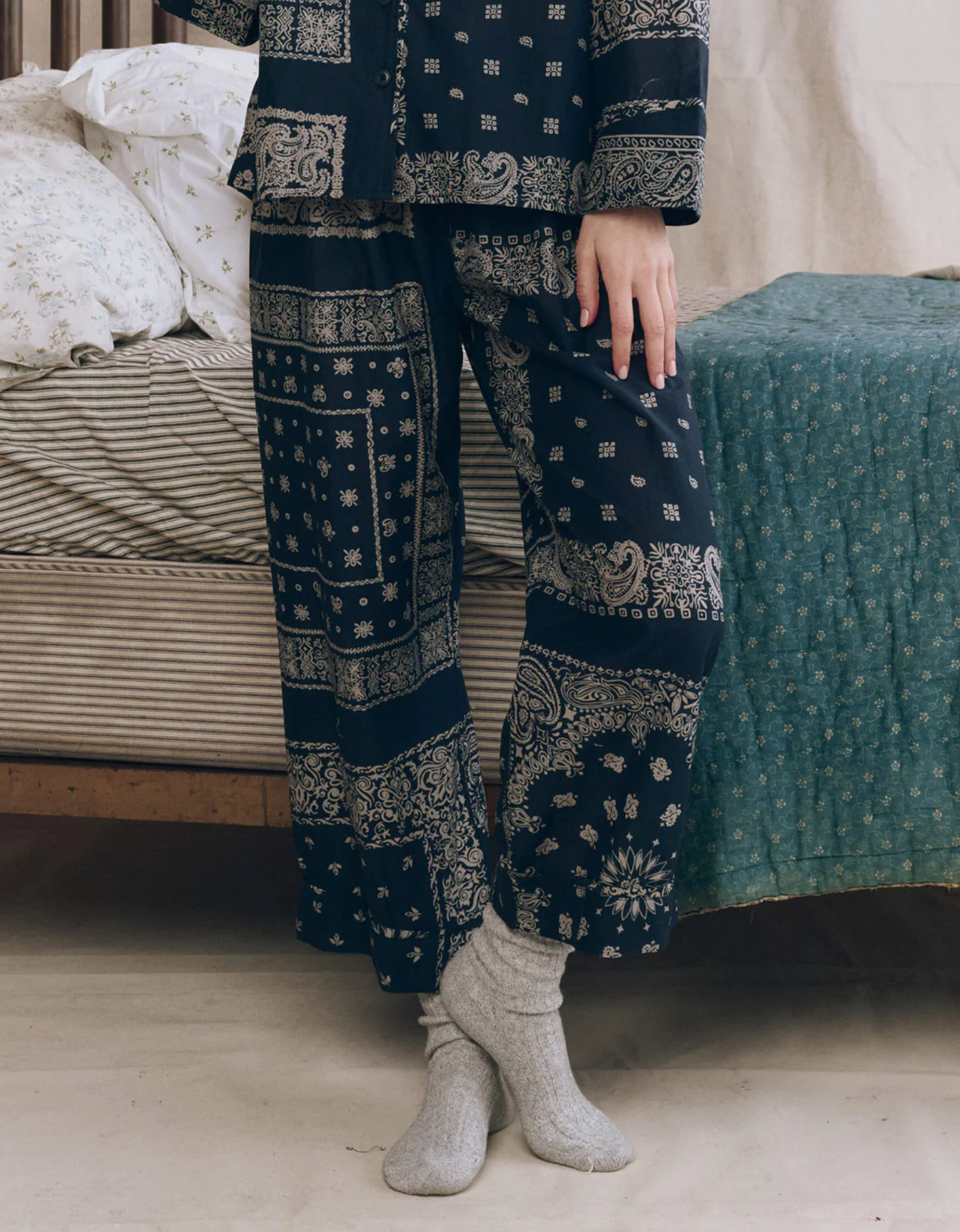 Easy sleep pant navy bandana pring | The Great | MARKET 