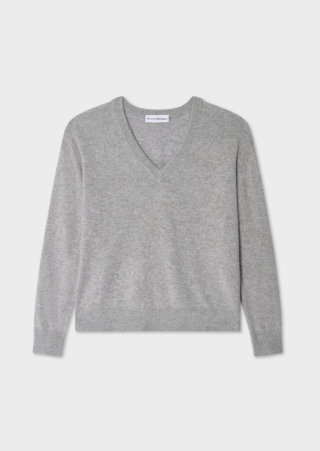 Cashmere v-neck h grey | White & Warren | MARKET 