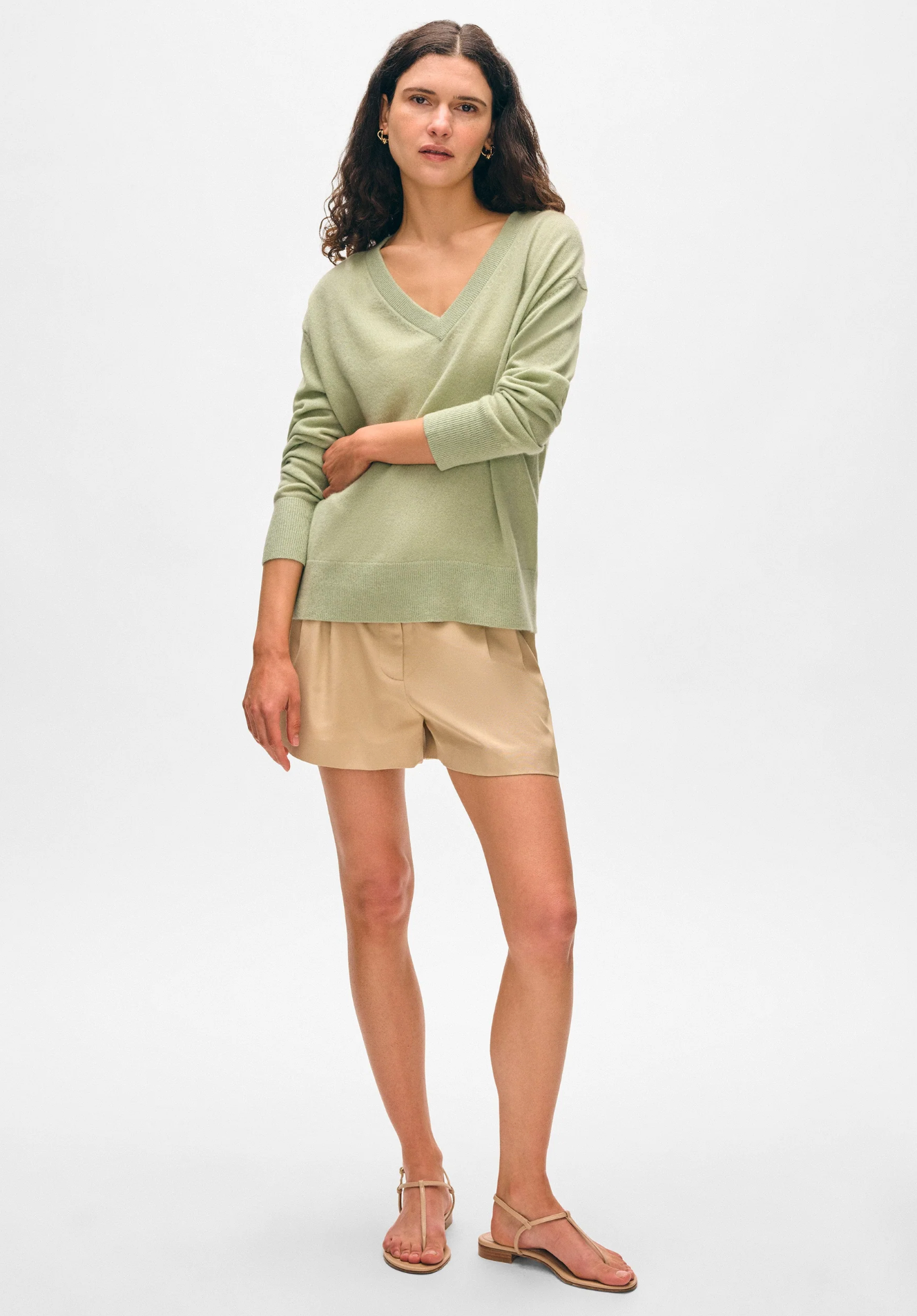 Cashmere v-neck mint | White & Warren | MARKET 