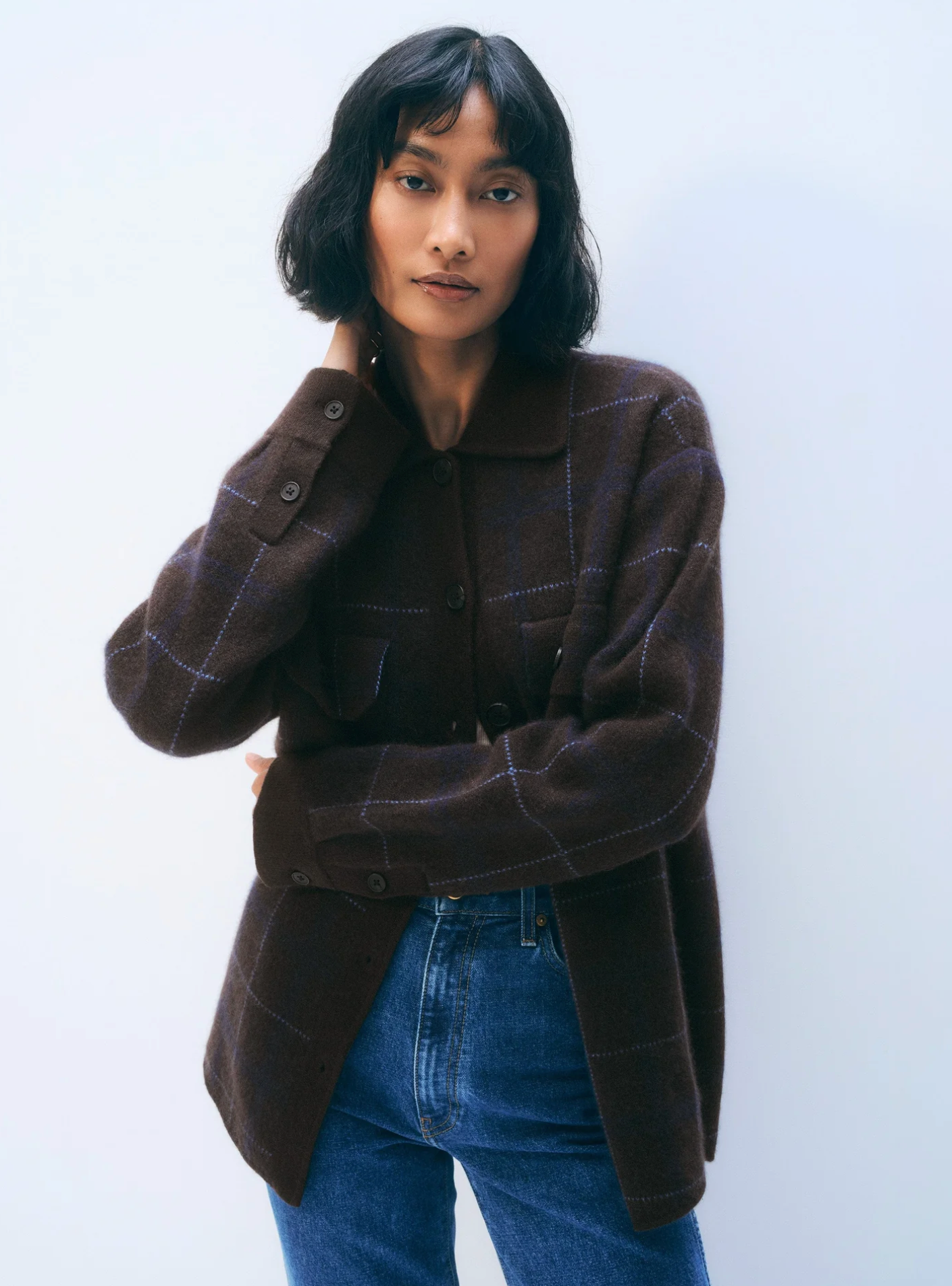 Cashmere shacket umber combo | White & Warren | MARKET