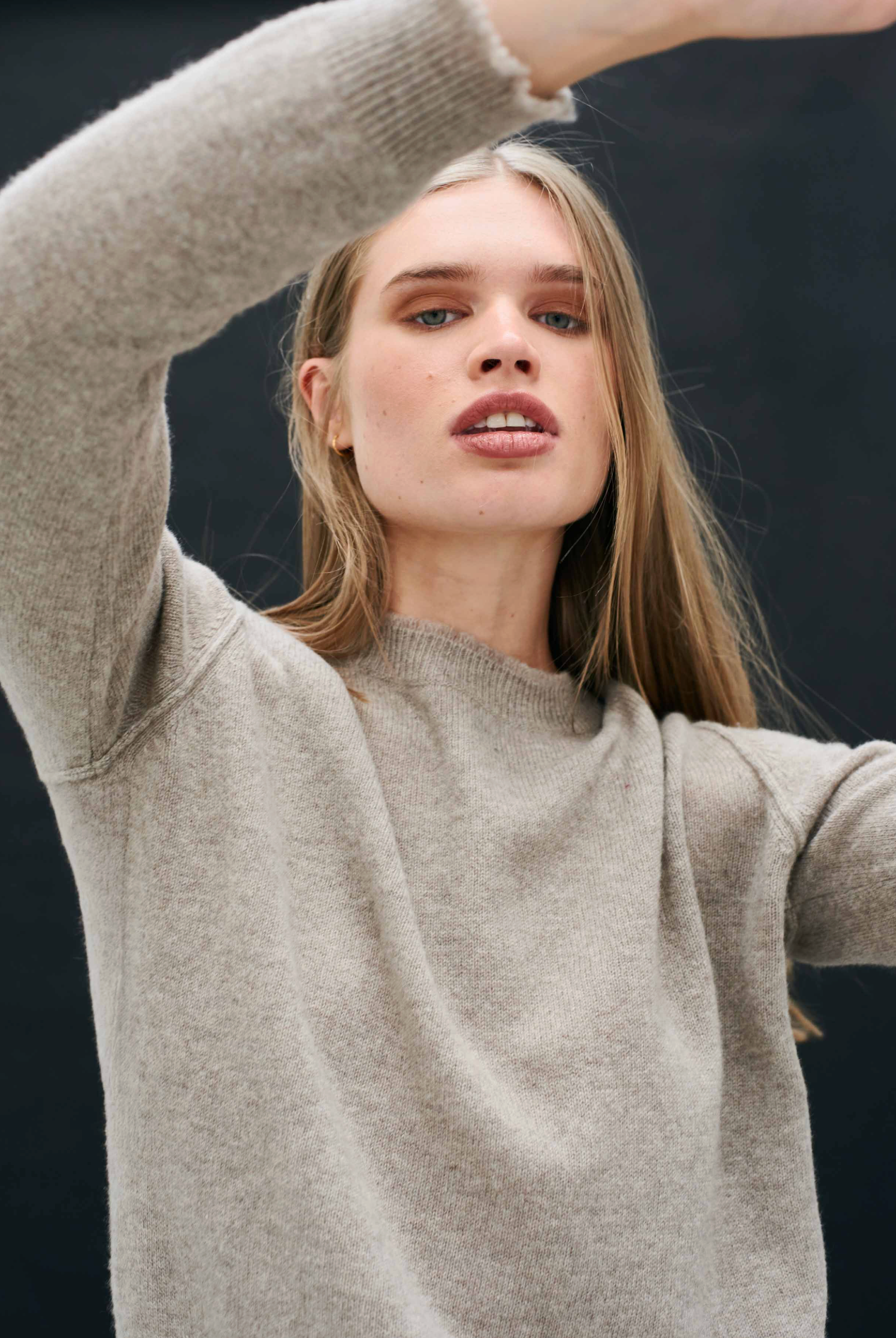 Distressed crew organic lt brown | Jumper | MARKET