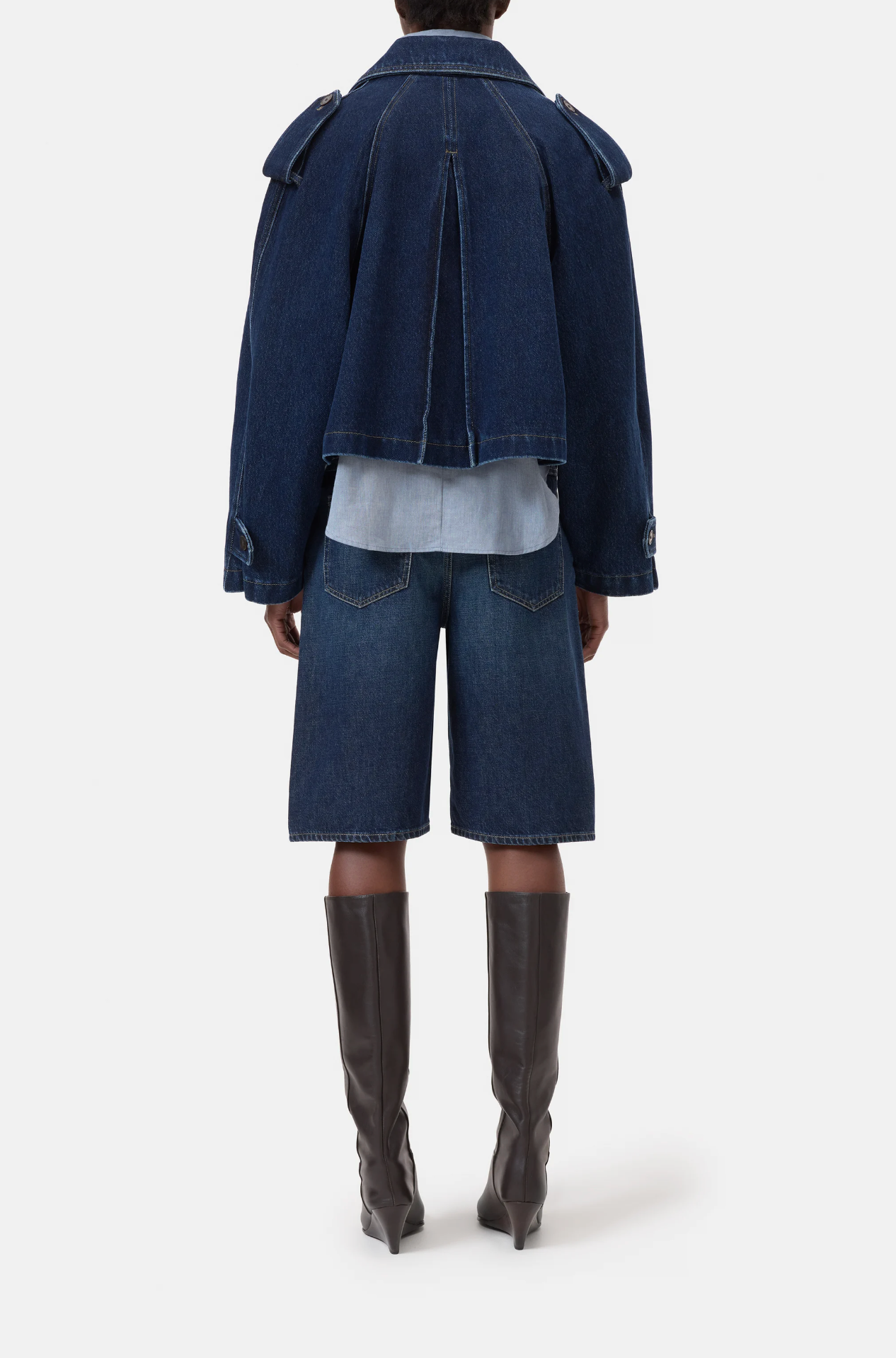 cropped trench in denim | Closed | MARKET