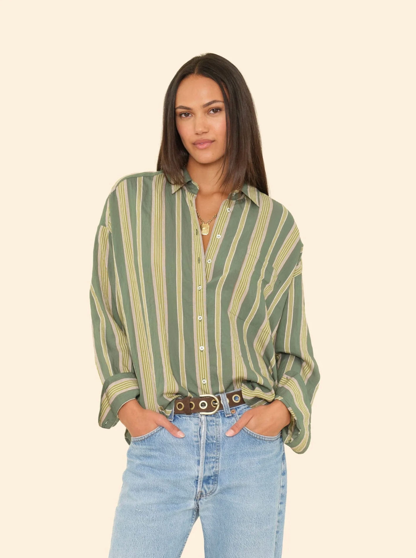 Jordy shirt spruce stripe | Xirena | MARKET