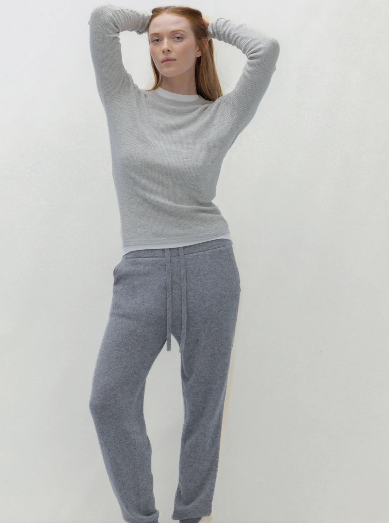 L/S ribbed tee grey | Naked Cashmere | MARKET