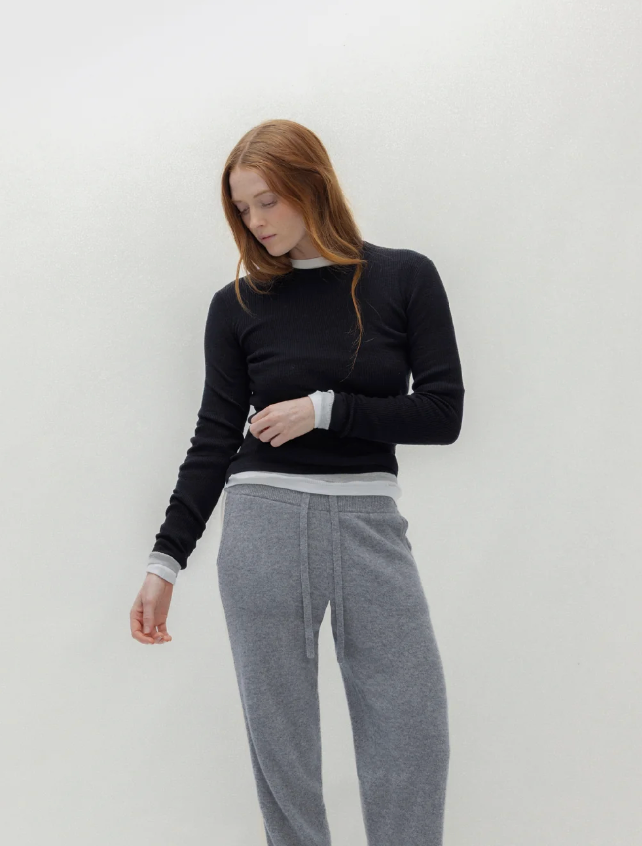 L/S ribbed tee black | Naked Cashmere | MARKET