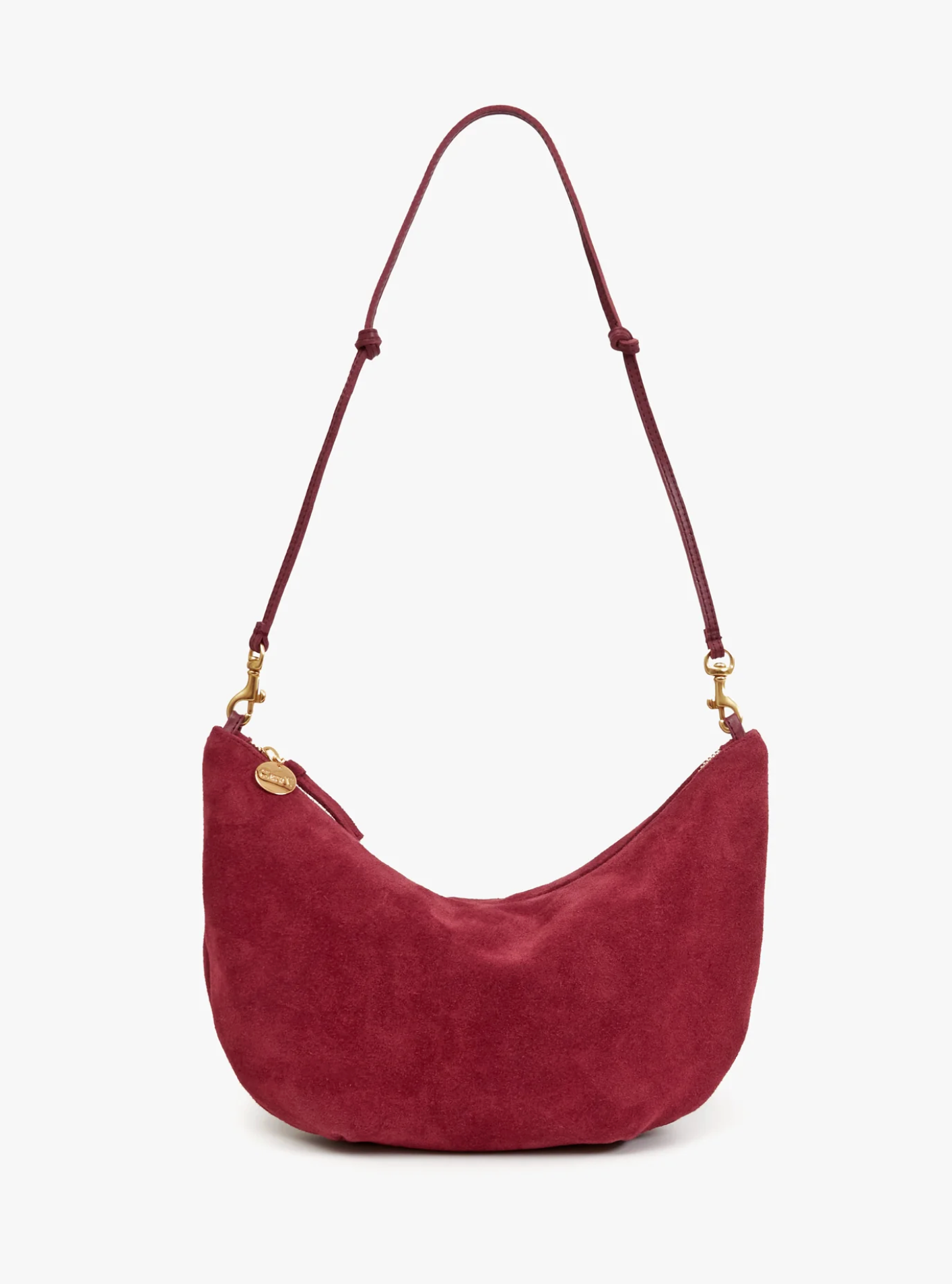 Lune shape in currant suede | Clare V | MARKET
