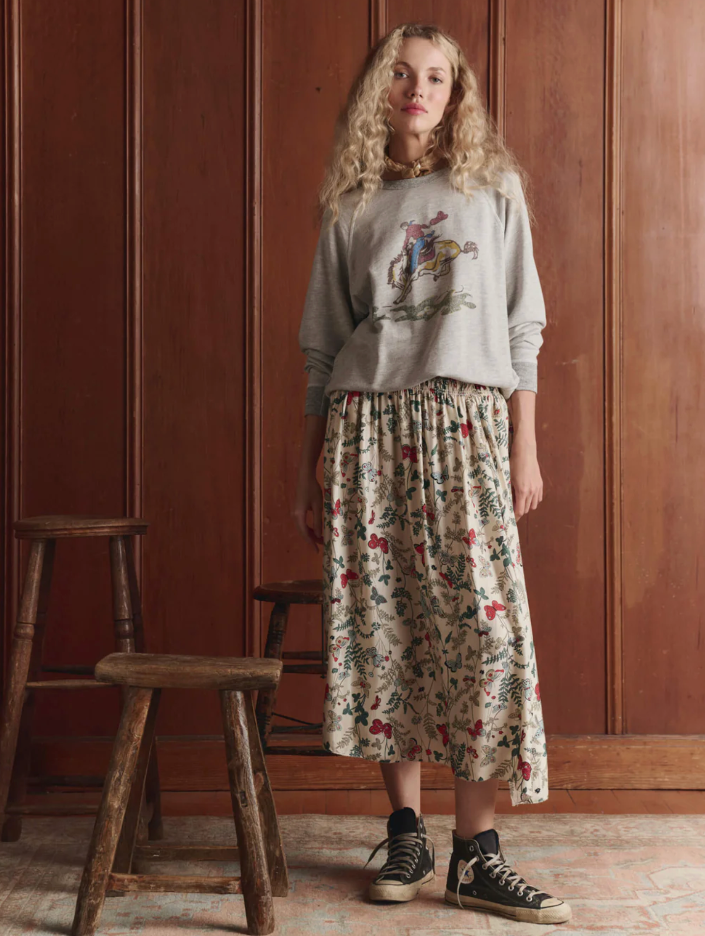 Canary skirt butterfly print | The Great | MARKET