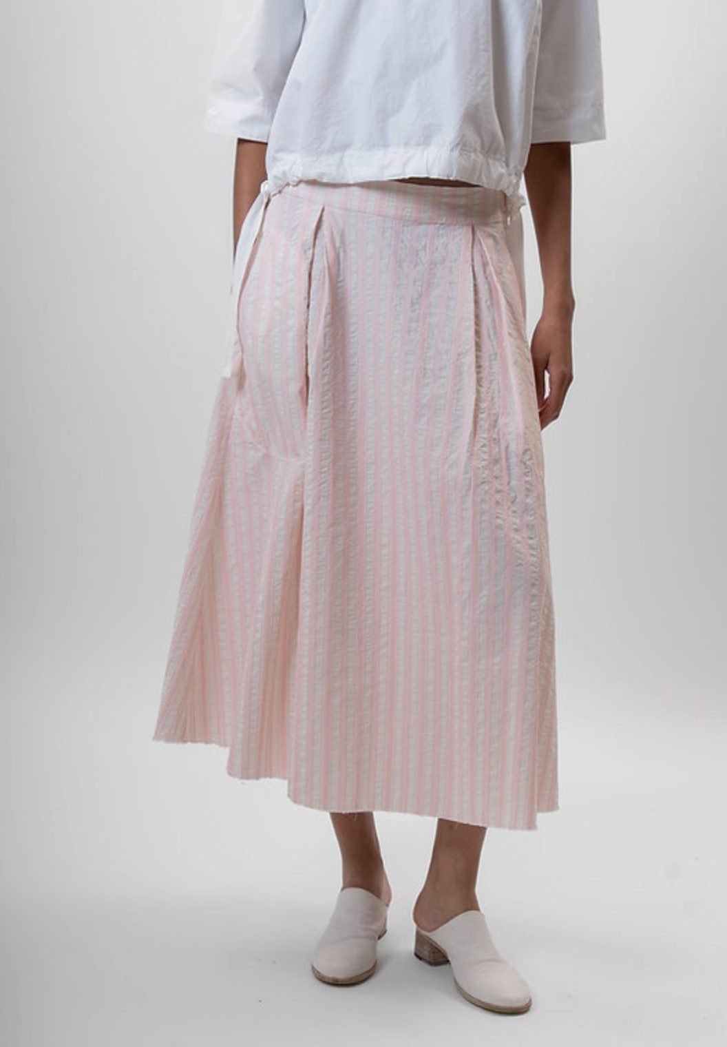 pink stripe skirt | Aequamente | MARKET
