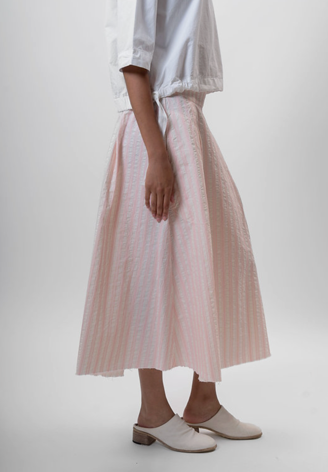 pink stripe skirt | Aequamente | MARKET