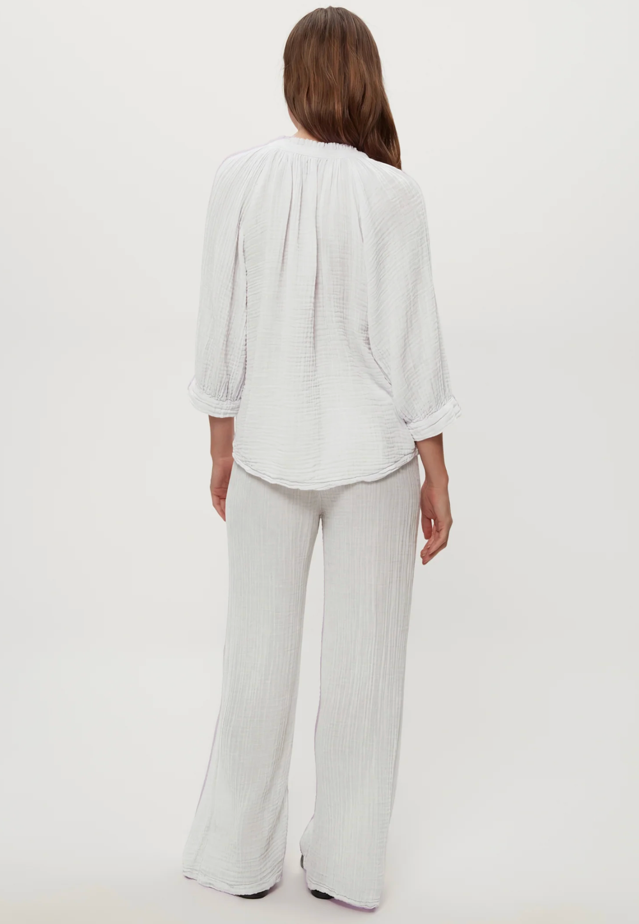 Kali Gauze ruffle neck  white | Michael Stars | MARKET