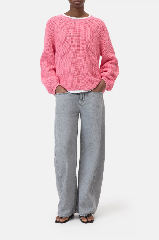 Pink cotton crewneck sweater | Closed | MARKET