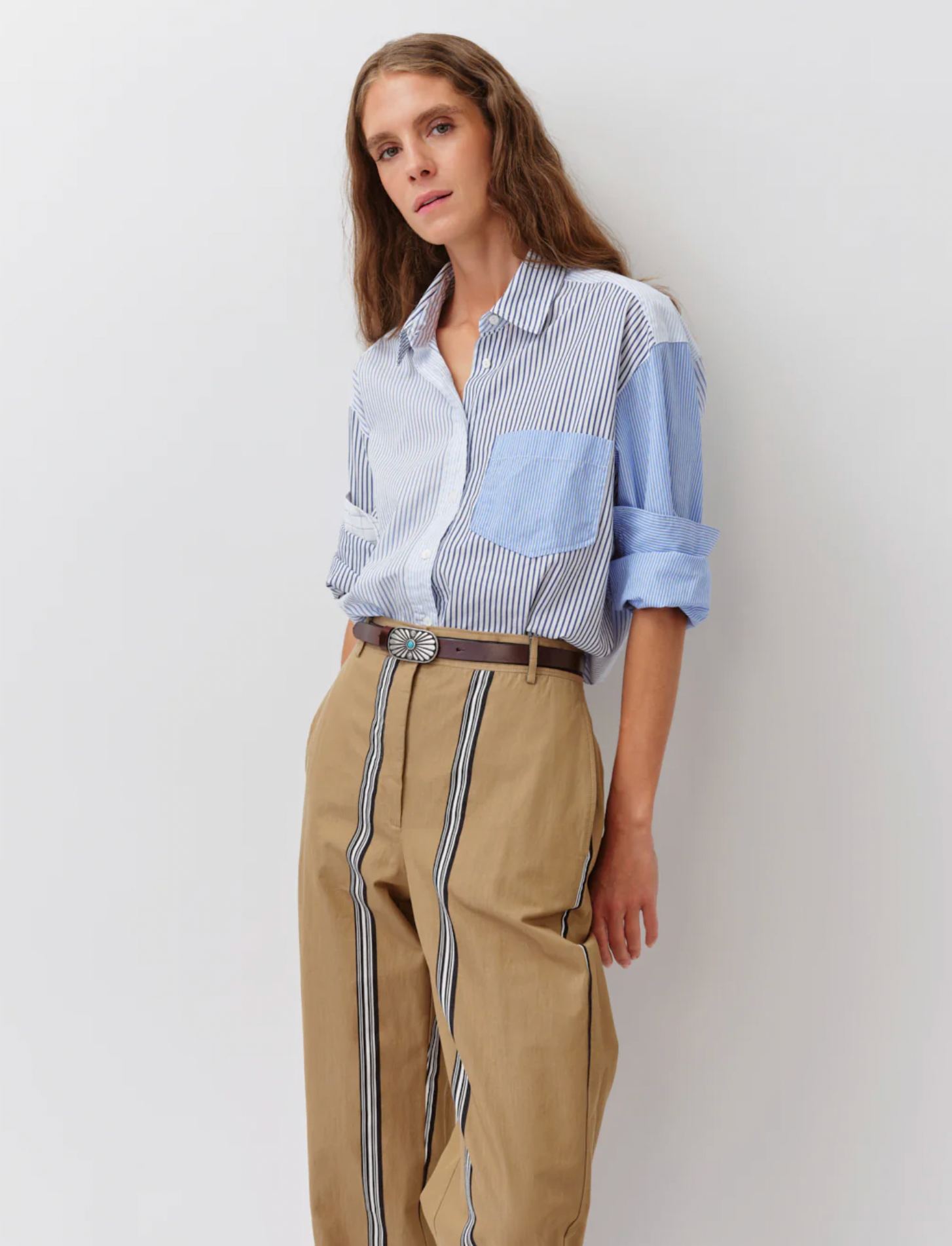 mixed stripe button down | Diega | MARKET