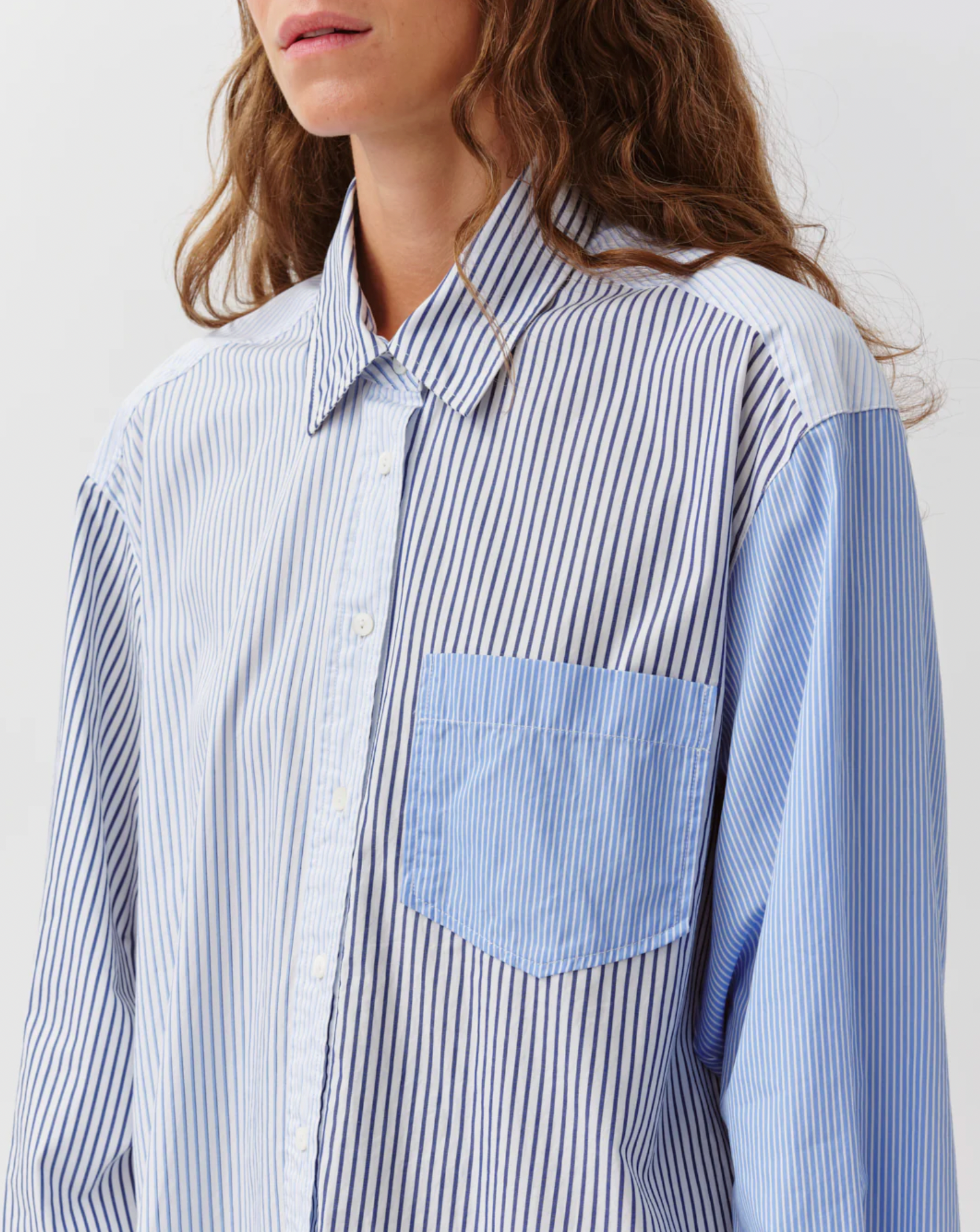mixed stripe button down | Diega | MARKET