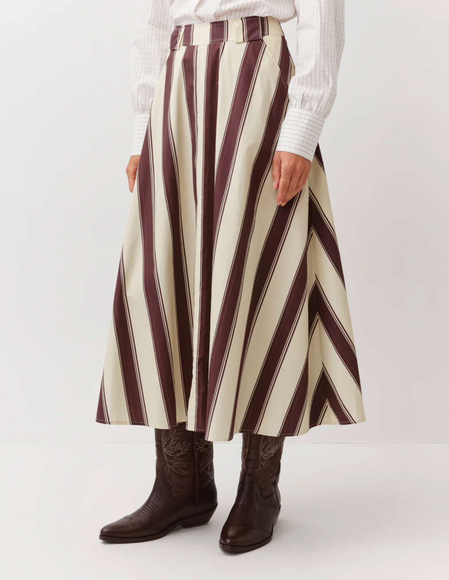 Jomo skirt burg stripe | Diega | MARKET