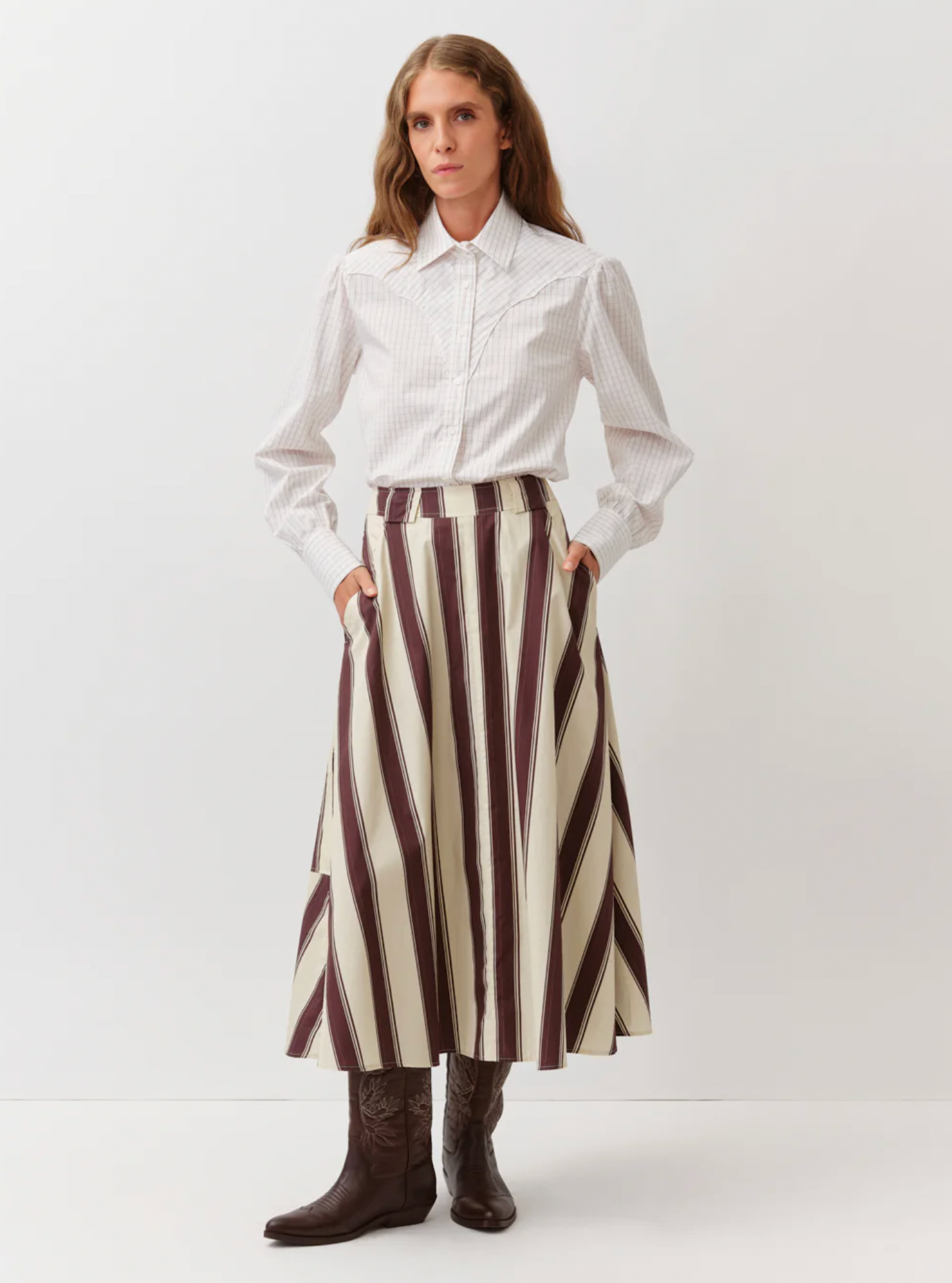 Jomo skirt burg stripe | Diega | MARKET