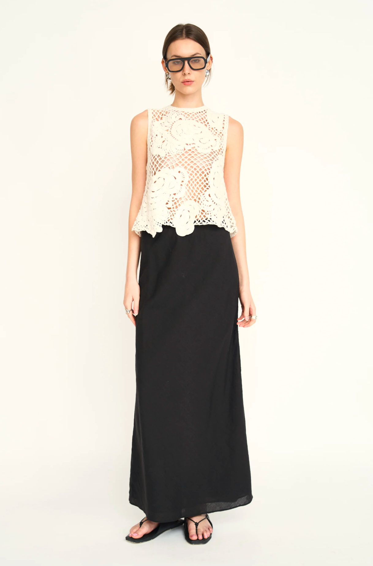 Cream crochet top | Mirth | MARKET