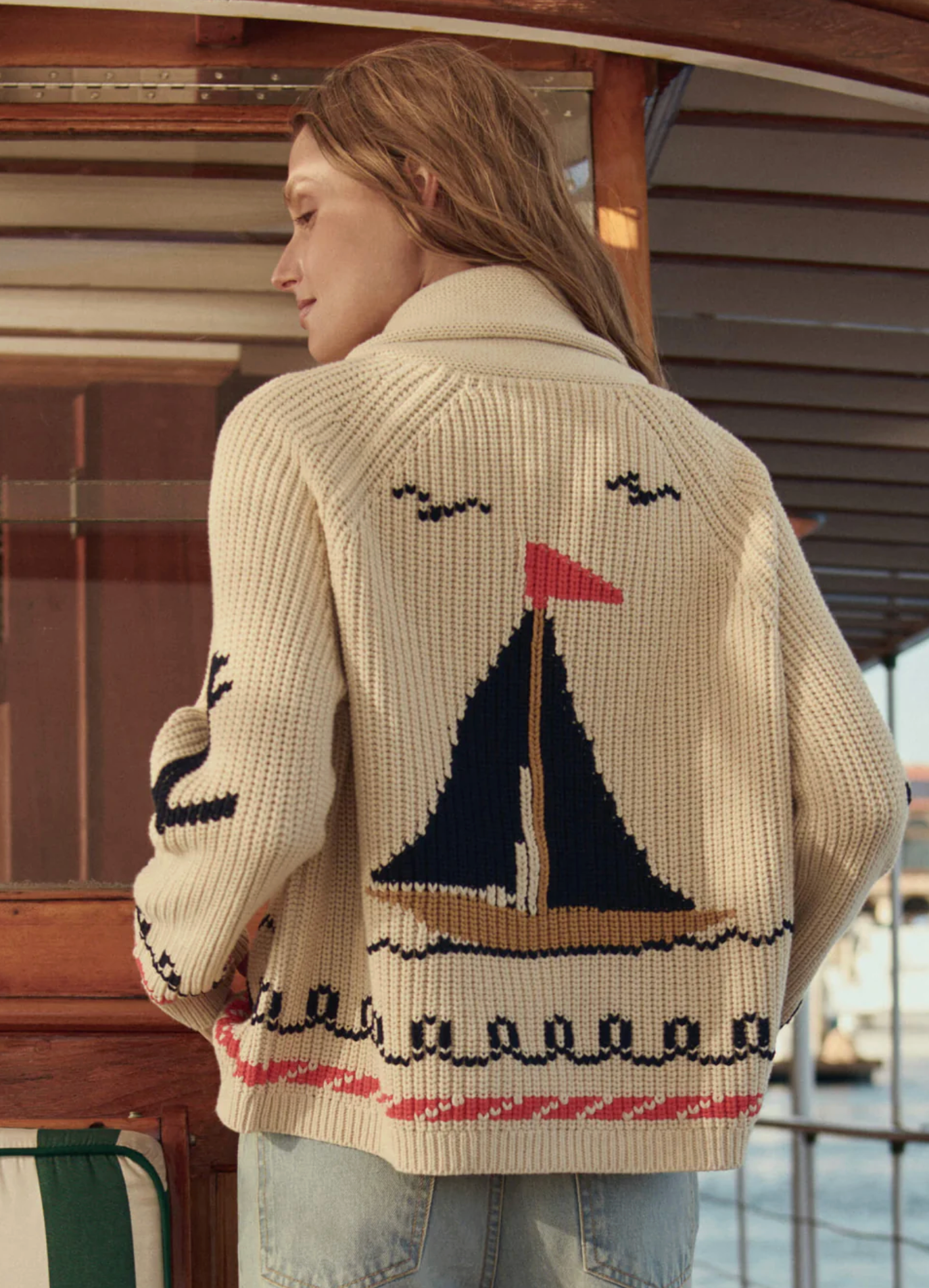 Lodge cardi sailboat cream | The Great | MARKET