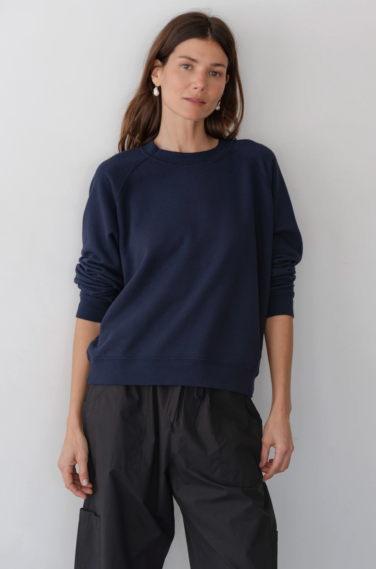 Eco terry crewneck navy | Donni | MARKET