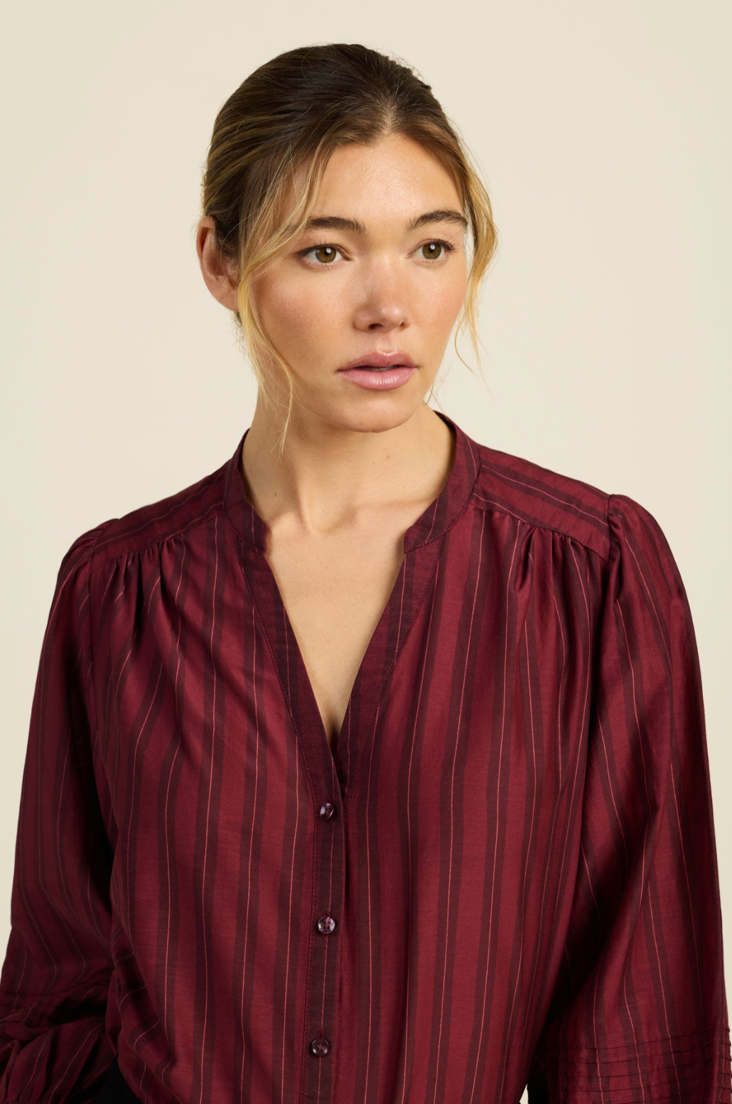 Paulina blouse garnet stripe  | Trovata  | MARKET