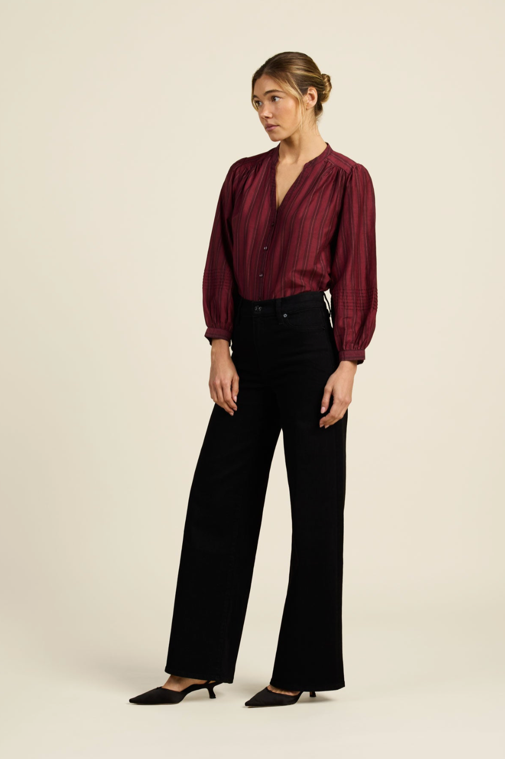 Paulina blouse garnet stripe  | Trovata  | MARKET