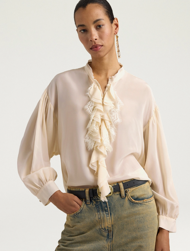 Nelia Blouse cream | Momoni | MARKET