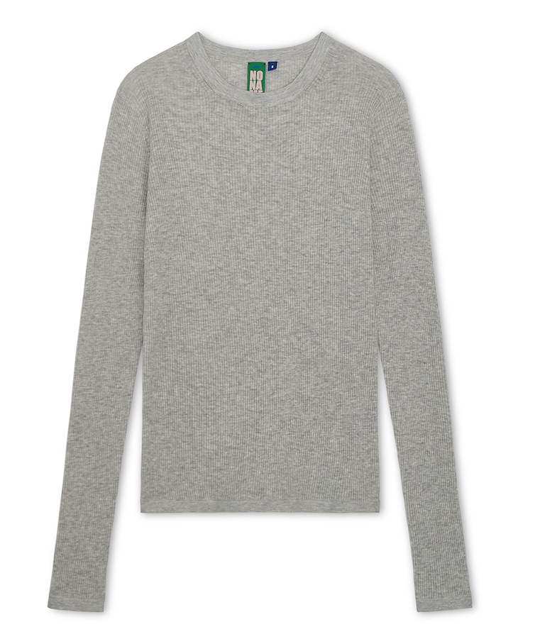 L/S ribbed tee grey | Naked Cashmere | MARKET