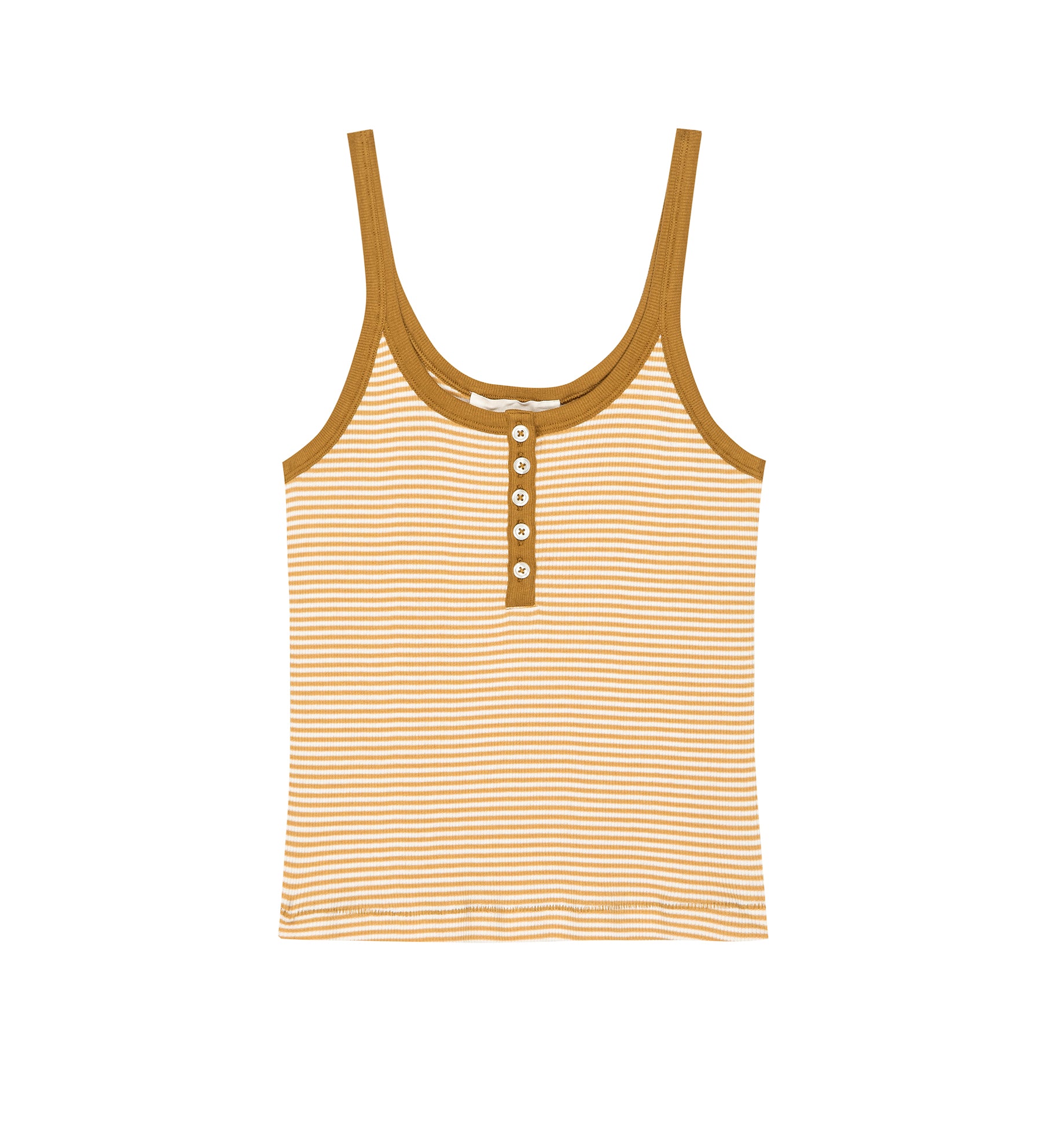 The Henley Slim Tank Bronze stripe | The Great | MARKET 