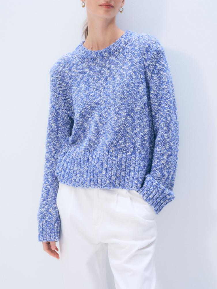 Marled crew blue | White & Warren | MARKET