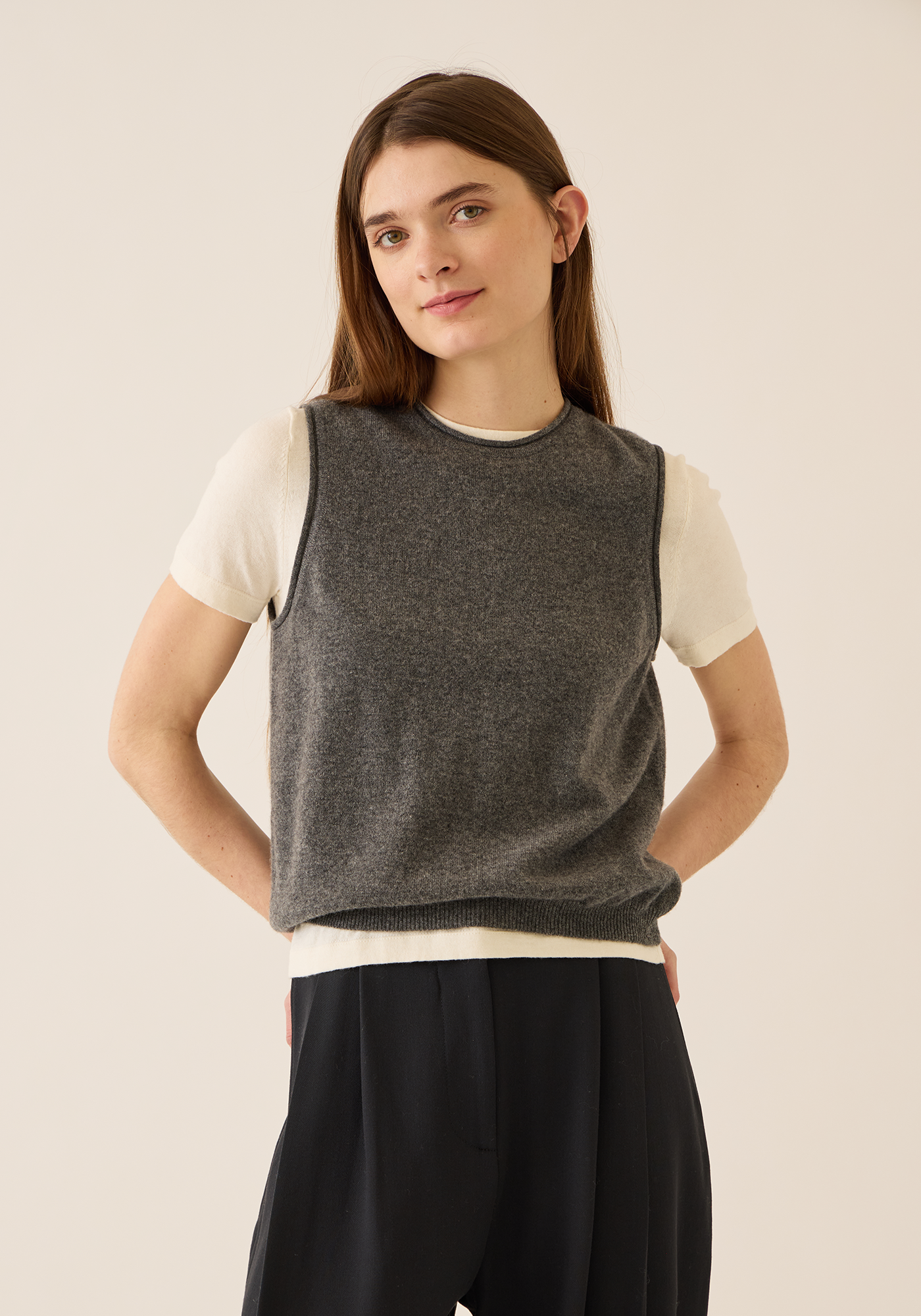 Kaileigh Cashmere Top grey | Demy Lee | MARKET