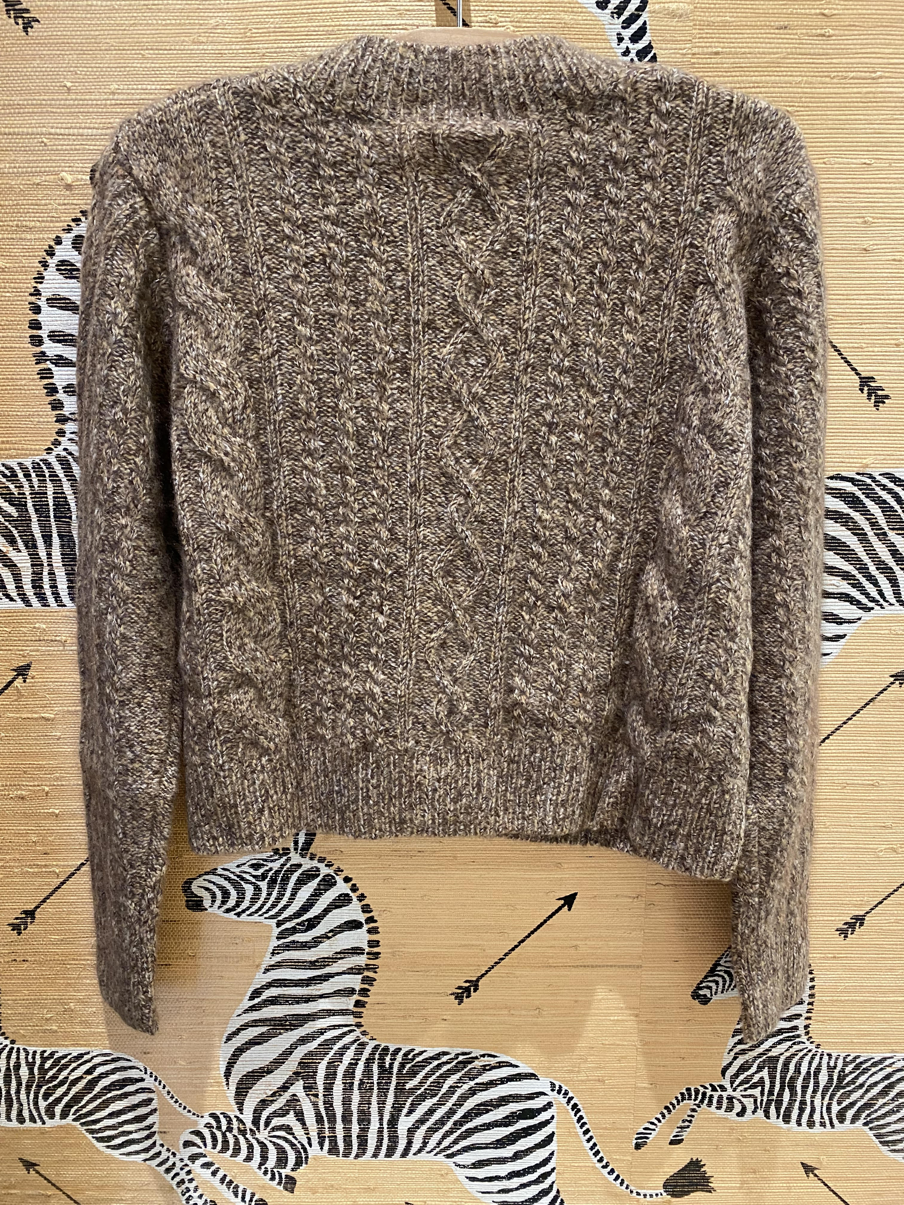 Cropped Boxy Cable Brownstone