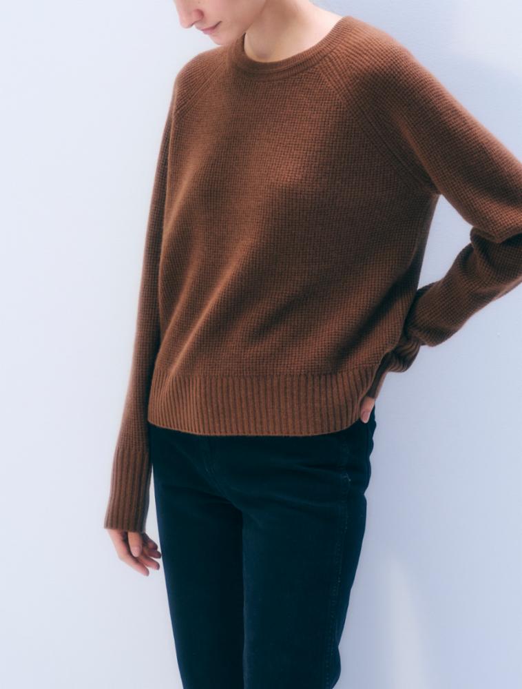 CASHMERE WAFFLE SWEATSHIRT coffee | W & W | MARKET