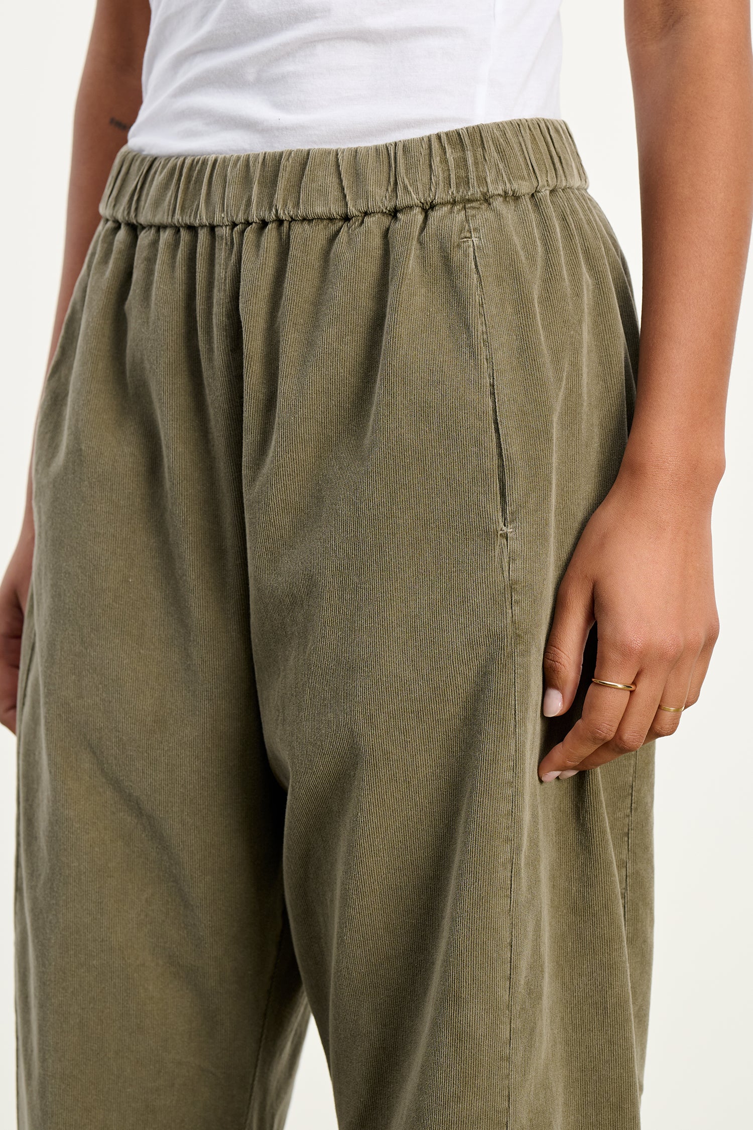 Laney pant cotton cord in fern | Velvet | MARKET