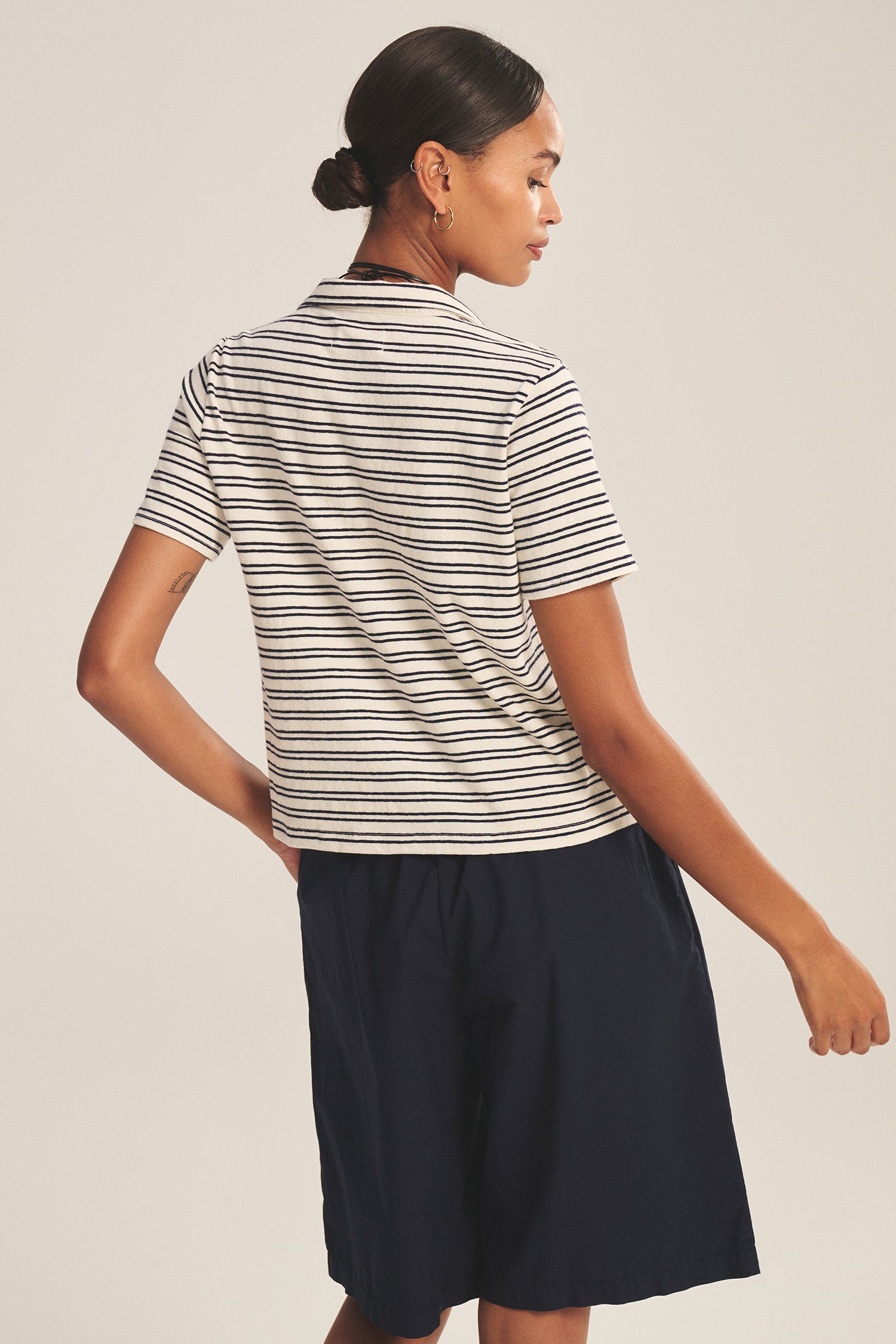 Perrin polo navy stripe | Velvet | MARKET