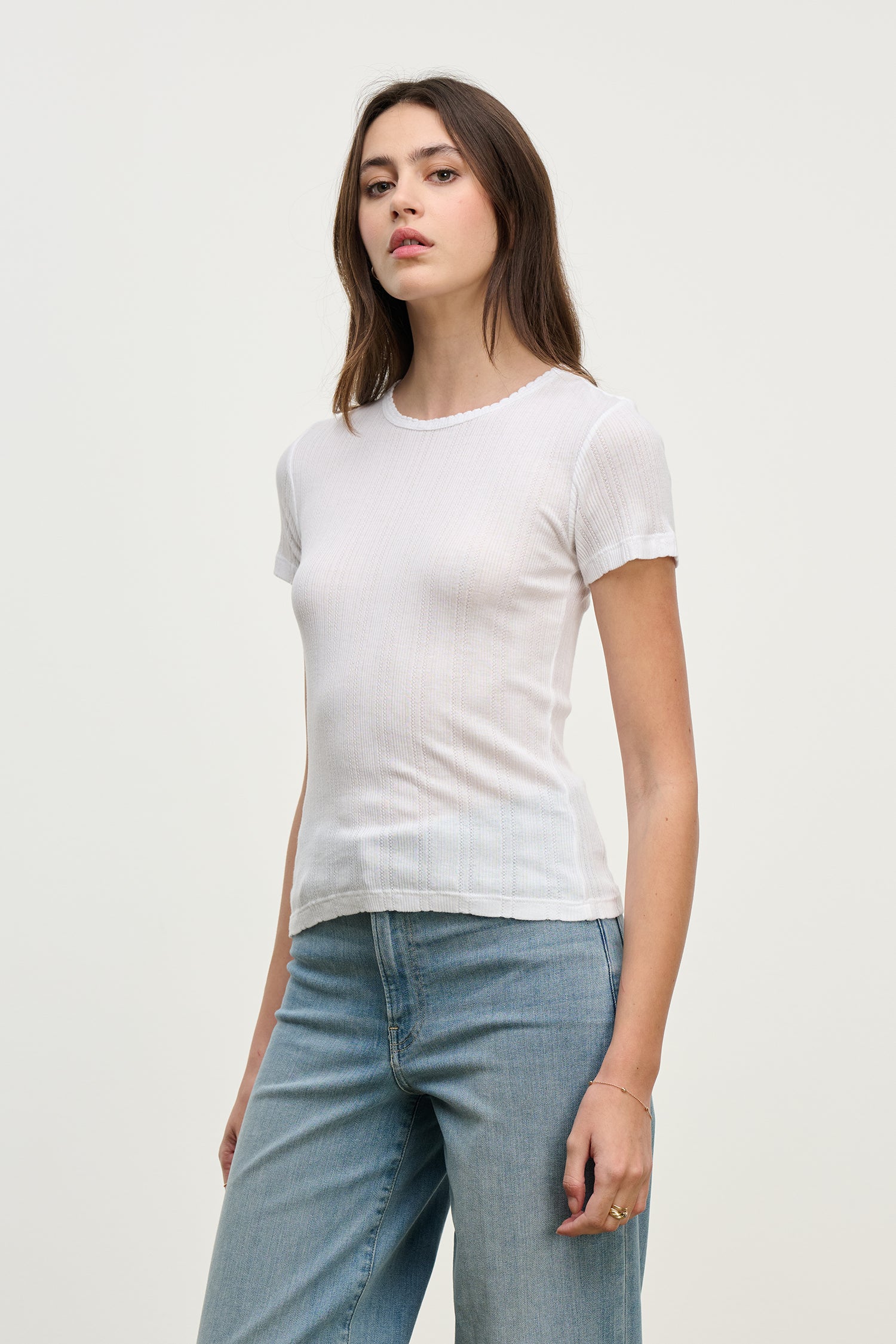 Enat pointelle rib white | Velvet | MARKET 